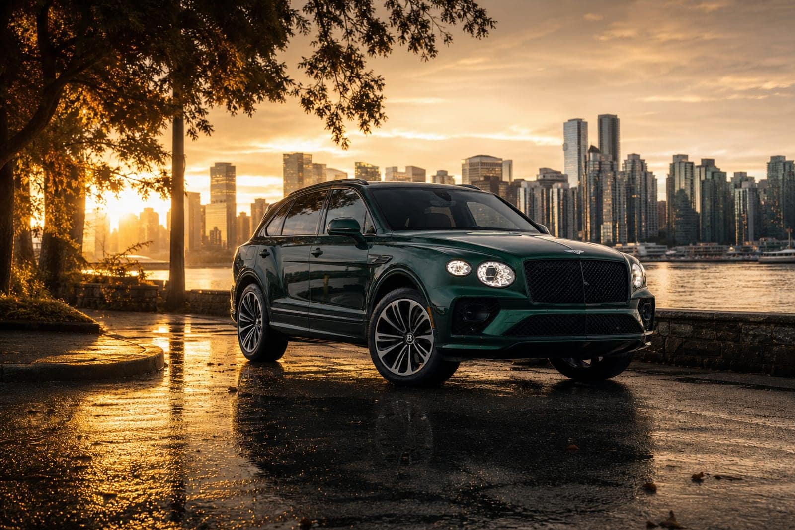 Dark Green Bentley Bentayga 生活方式 温哥华豪车租赁