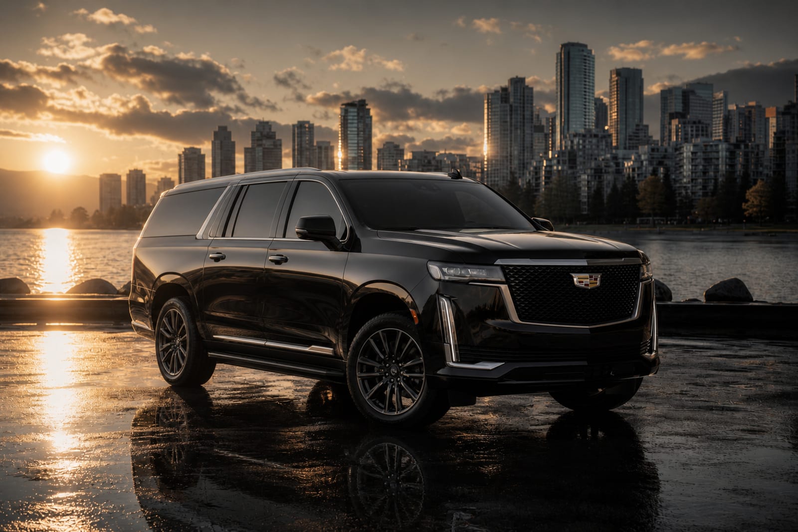 Black 2024 Cadillac Escalade ESV 外观 1 温哥华豪车租赁