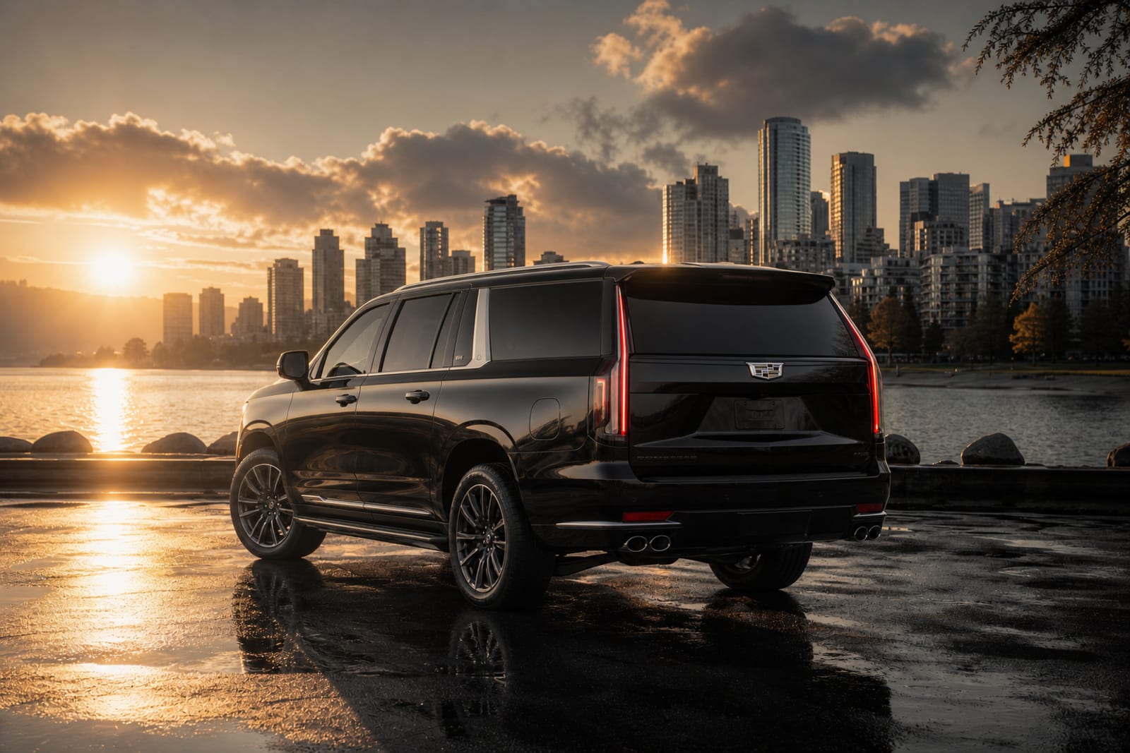 Black 2024 Cadillac Escalade ESV 外观 2 温哥华豪车租赁