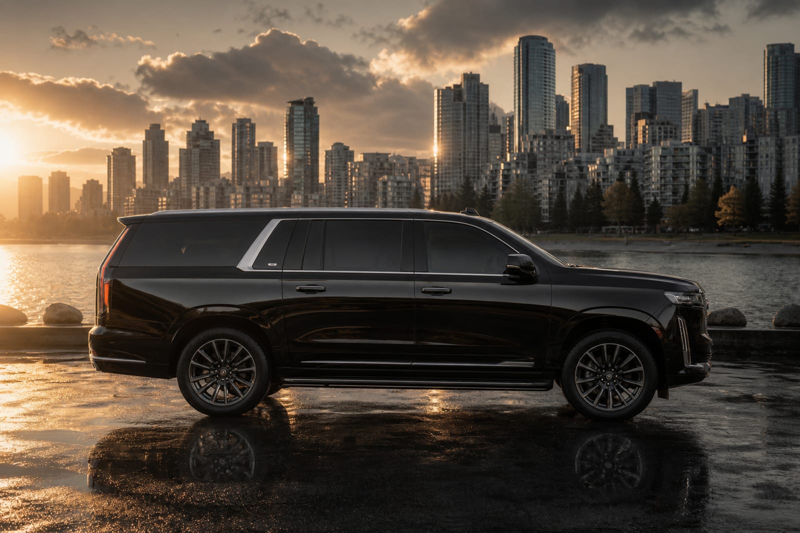 Black 2024 Cadillac Escalade ESV 外观 3 温哥华豪车租赁