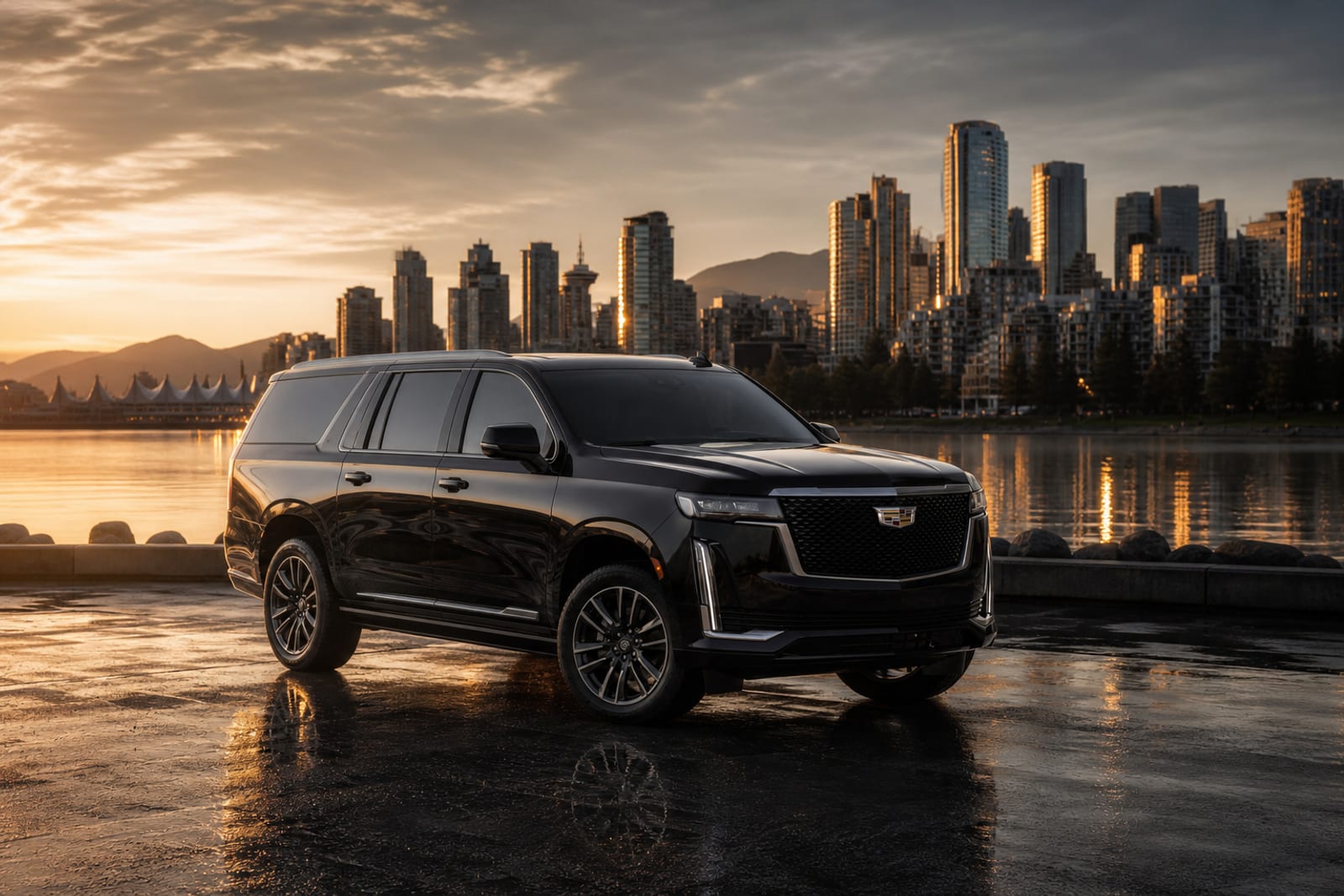Black 2024 Cadillac Escalade ESV 生活方式 温哥华豪车租赁