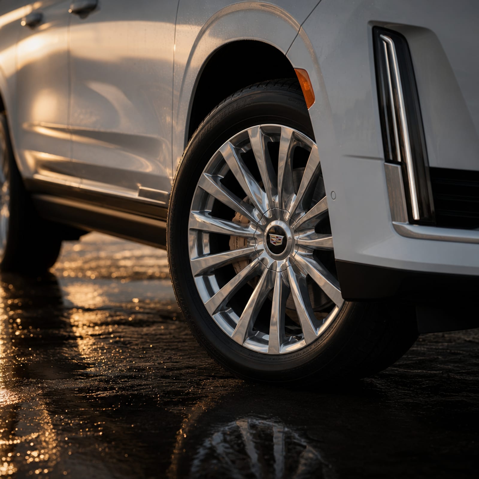 White 2024 Cadillac Escalade ESV 细节 1 温哥华豪车租赁