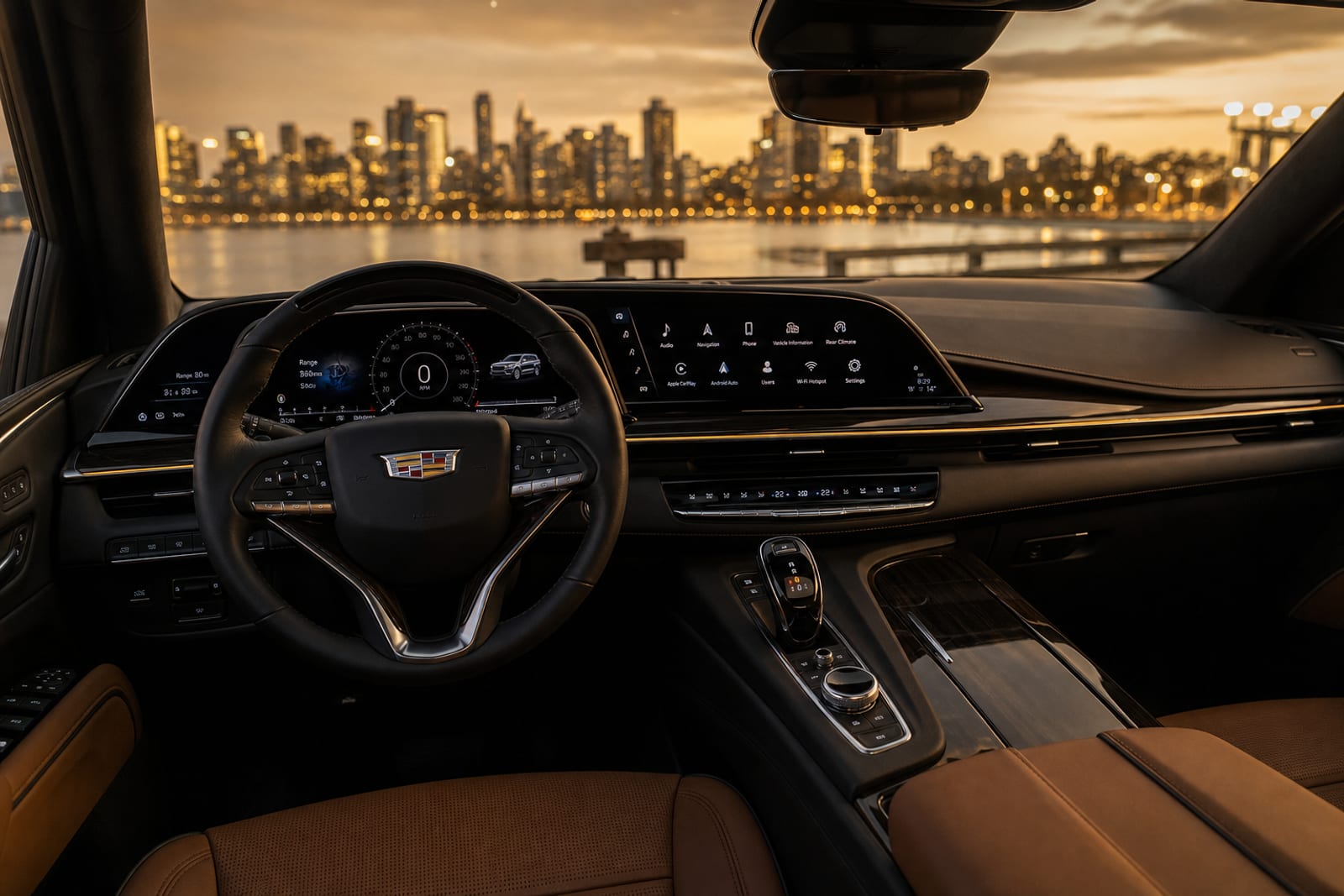 White 2024 Cadillac Escalade ESV 内饰 1 温哥华豪车租赁