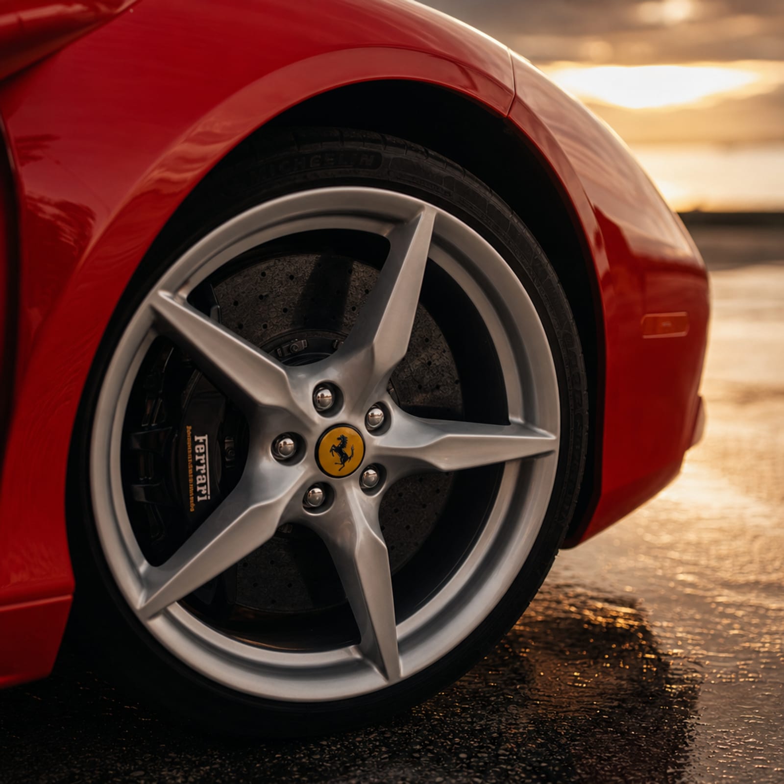 Red Ferrari 488 Spider 细节 1 温哥华豪车租赁