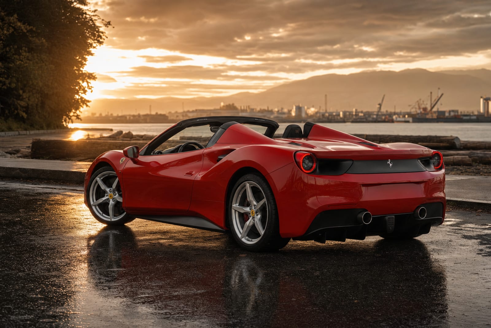 Red Ferrari 488 Spider 外观 2 温哥华豪车租赁
