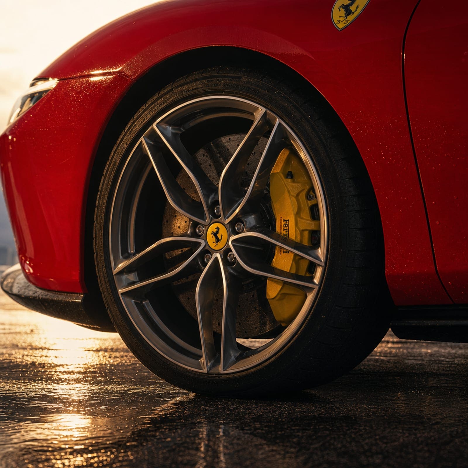 Rosso Corsa Ferrari Roma 细节 1 温哥华豪车租赁