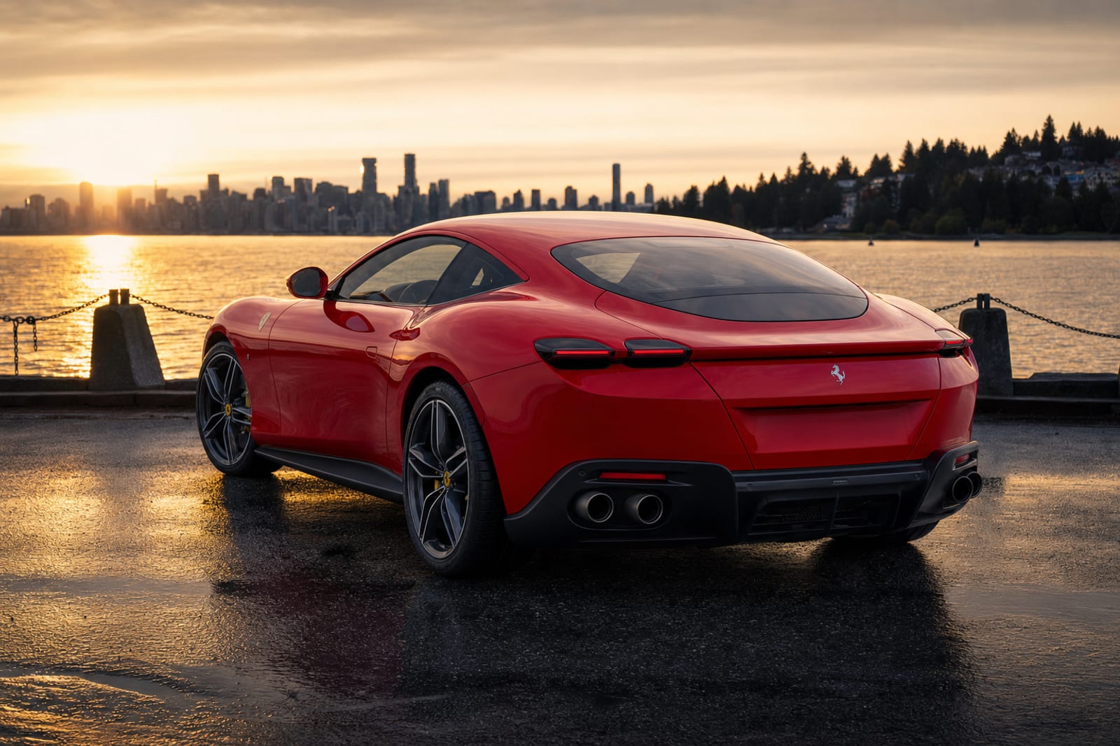 Rosso Corsa Ferrari Roma 外观 2 温哥华豪车租赁