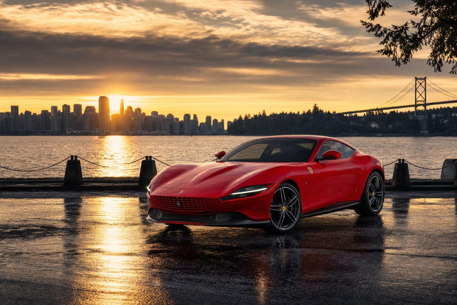 Rosso Corsa Ferrari Roma 生活方式 温哥华豪车租赁