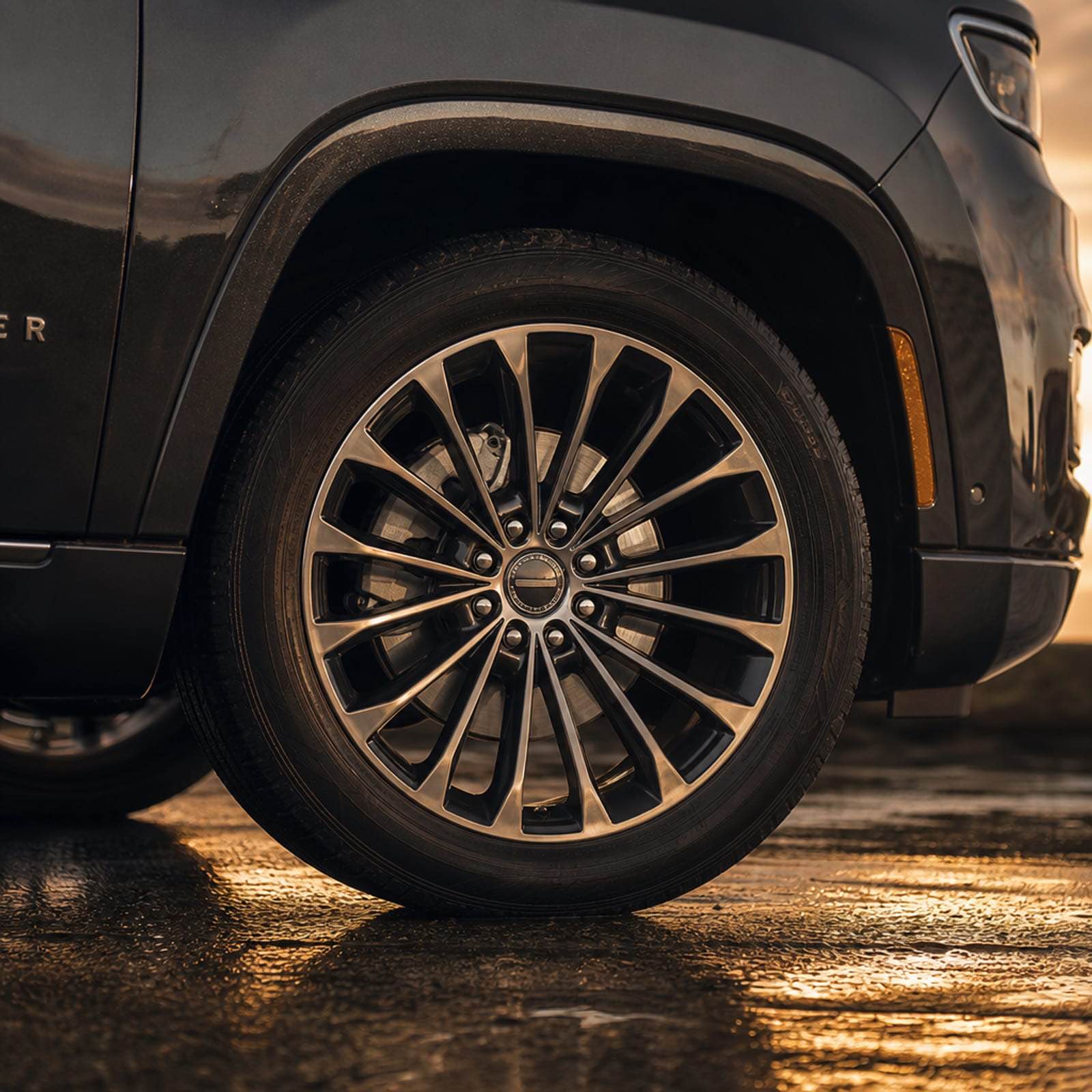 Black 2022 Jeep Grand Wagoneer 细节 1 温哥华豪车租赁