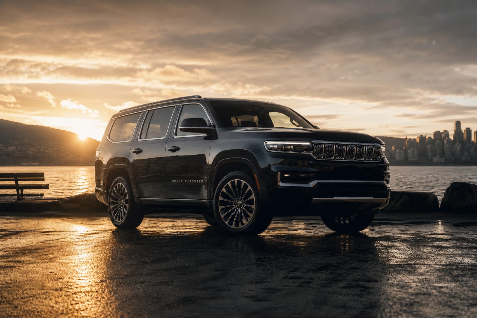 Black 2022 Jeep Grand Wagoneer 外观 1 温哥华豪车租赁