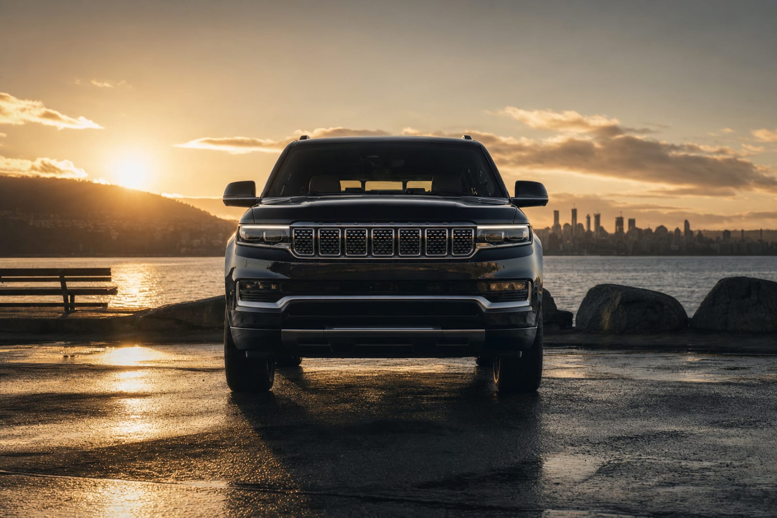Black 2022 Jeep Grand Wagoneer 外观 4 温哥华豪车租赁