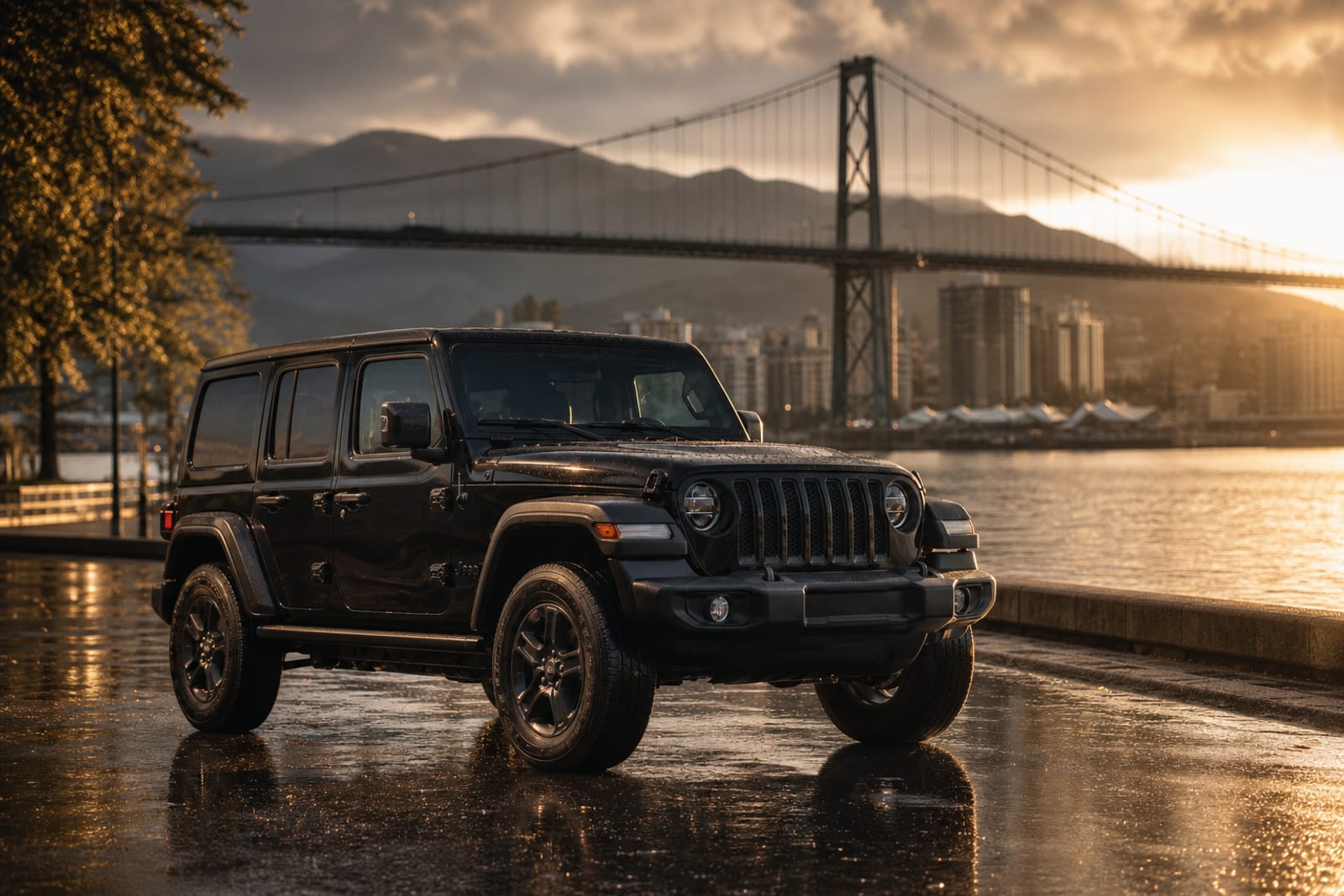 Black 2021 Jeep Wrangler Unlimited 外观 1 温哥华豪车租赁