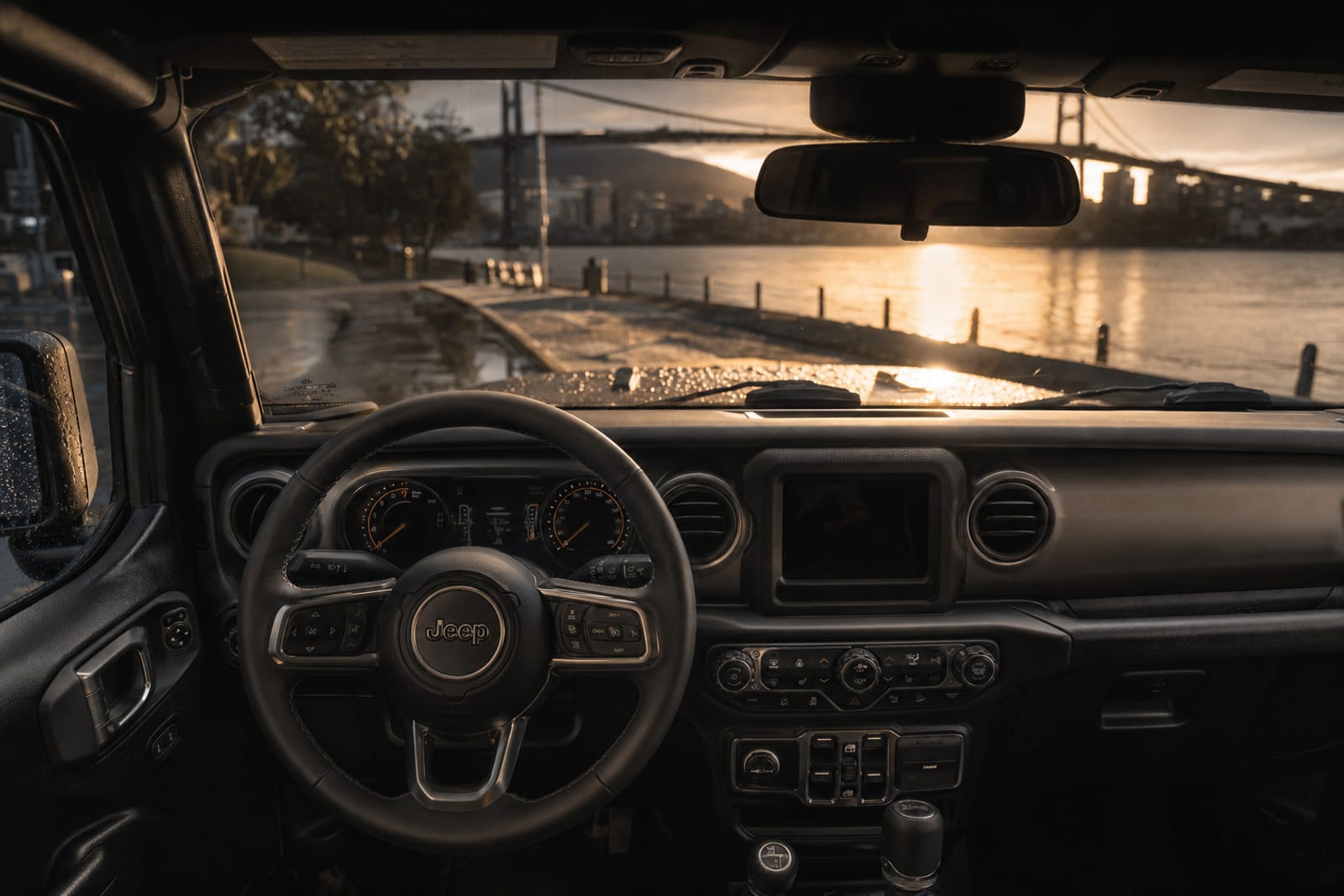 Black 2021 Jeep Wrangler Unlimited 内饰 1 温哥华豪车租赁