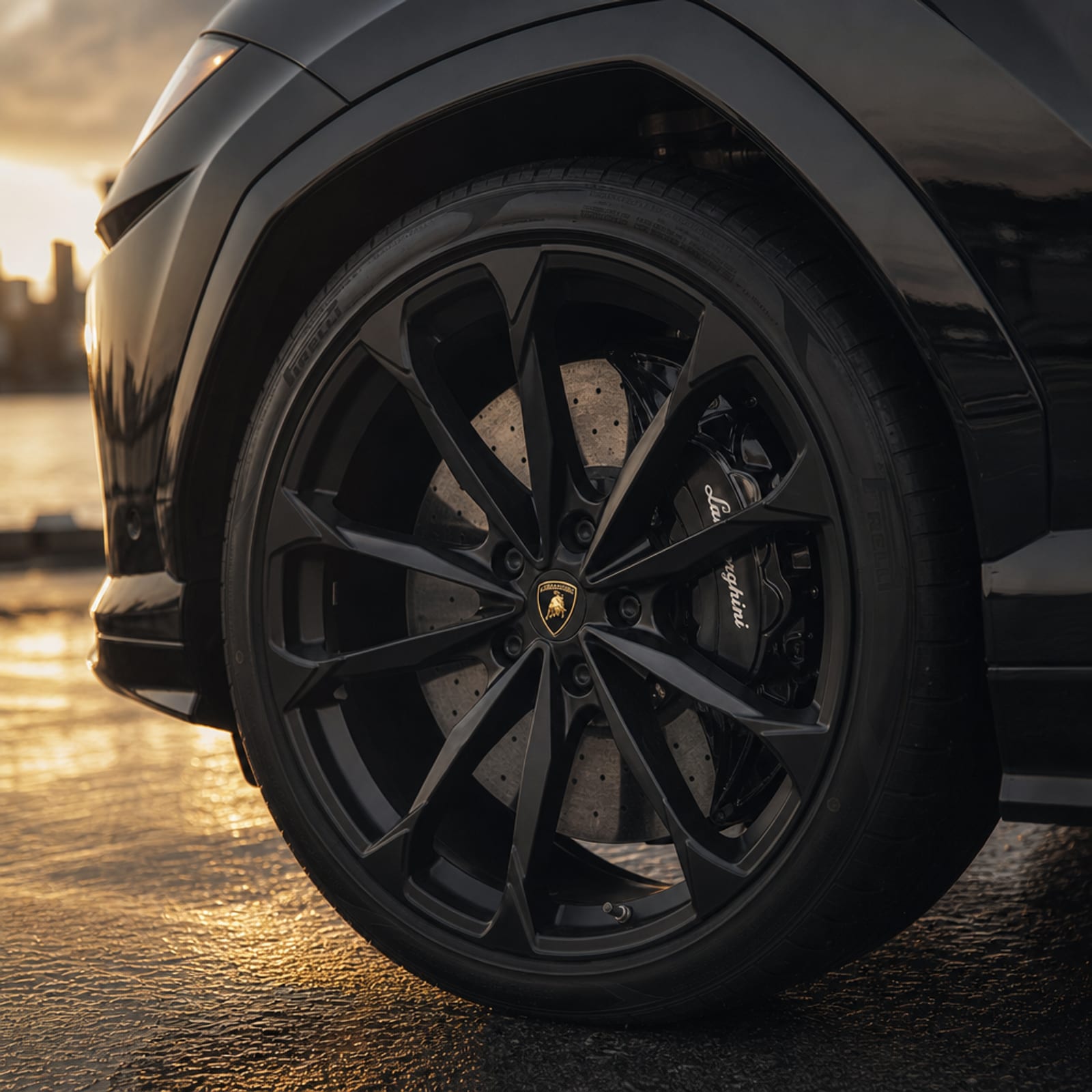 Black Lamborghini Urus 细节 1 温哥华豪车租赁