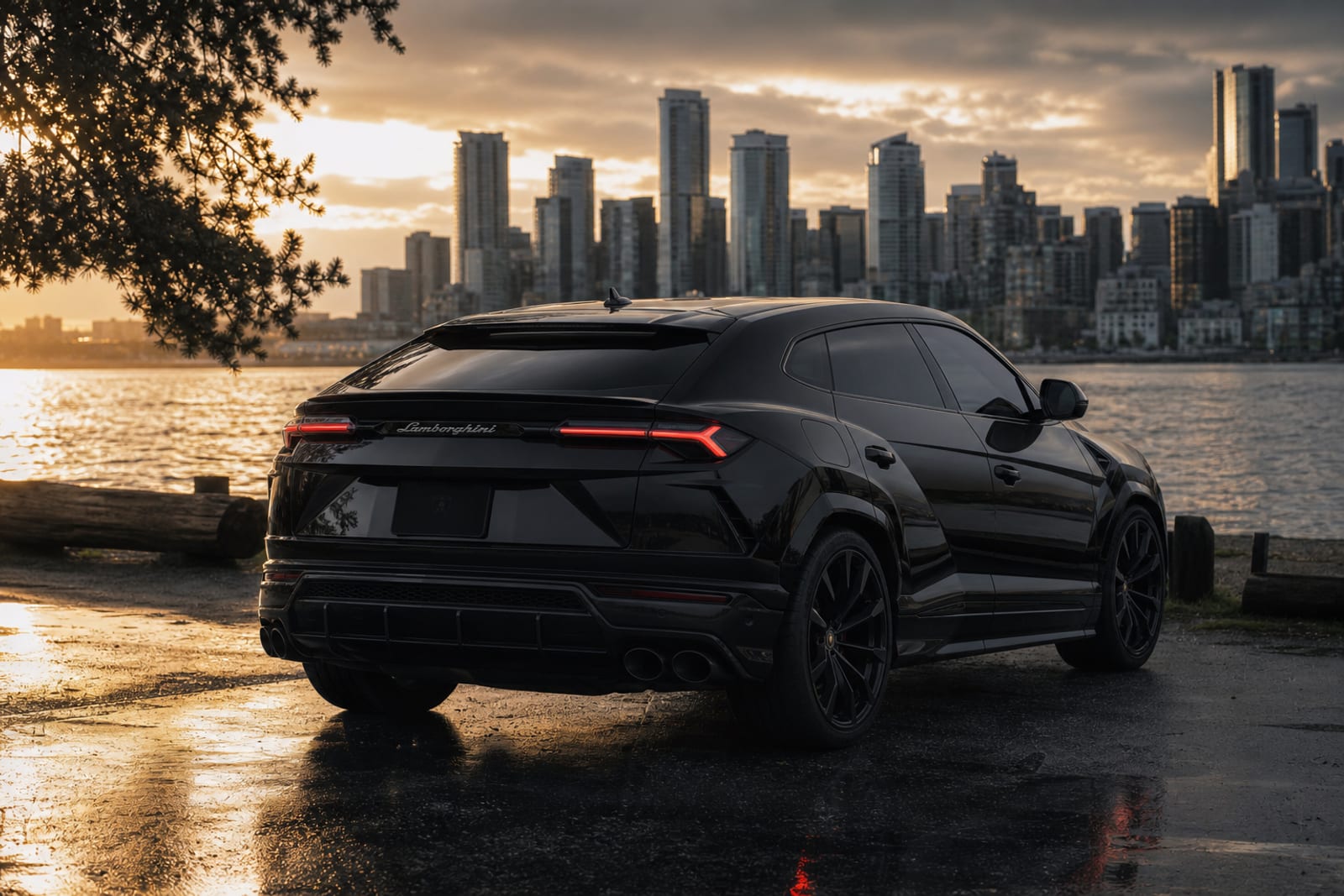 Black Lamborghini Urus 外观 2 温哥华豪车租赁