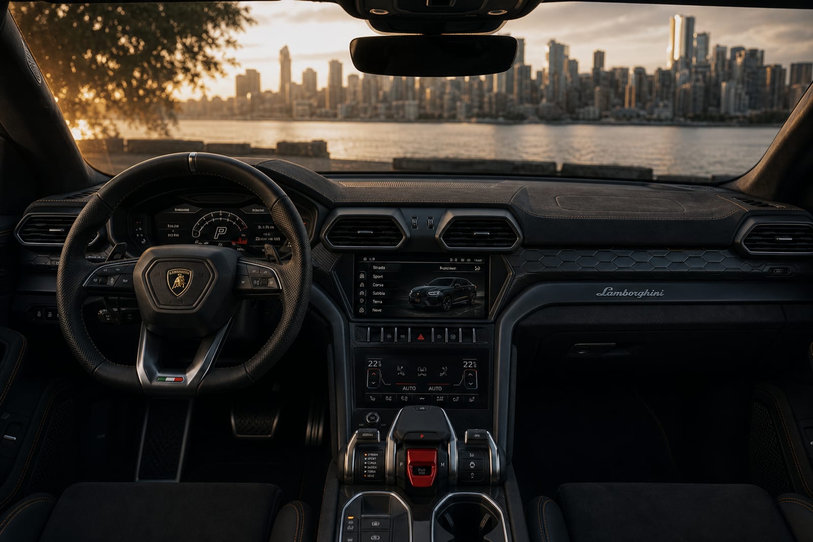 Black Lamborghini Urus 内饰 1 温哥华豪车租赁