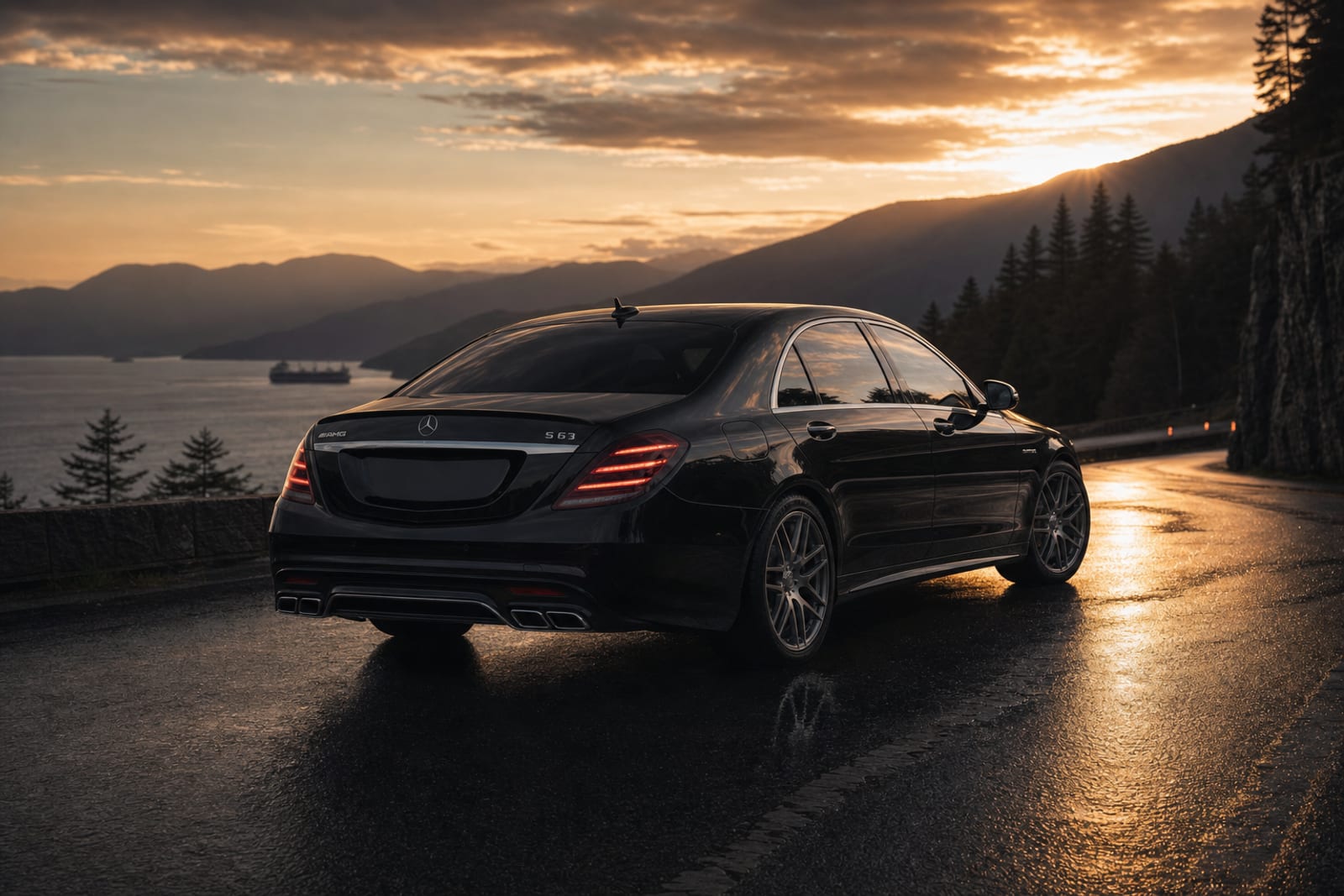 Black Mercedes-AMG S 63 外观 2 温哥华豪车租赁