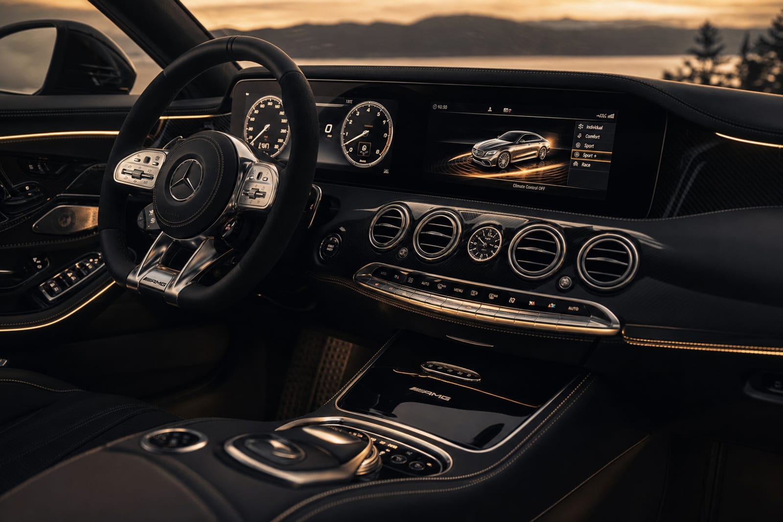 Black Mercedes-AMG S 63 内饰 2 温哥华豪车租赁