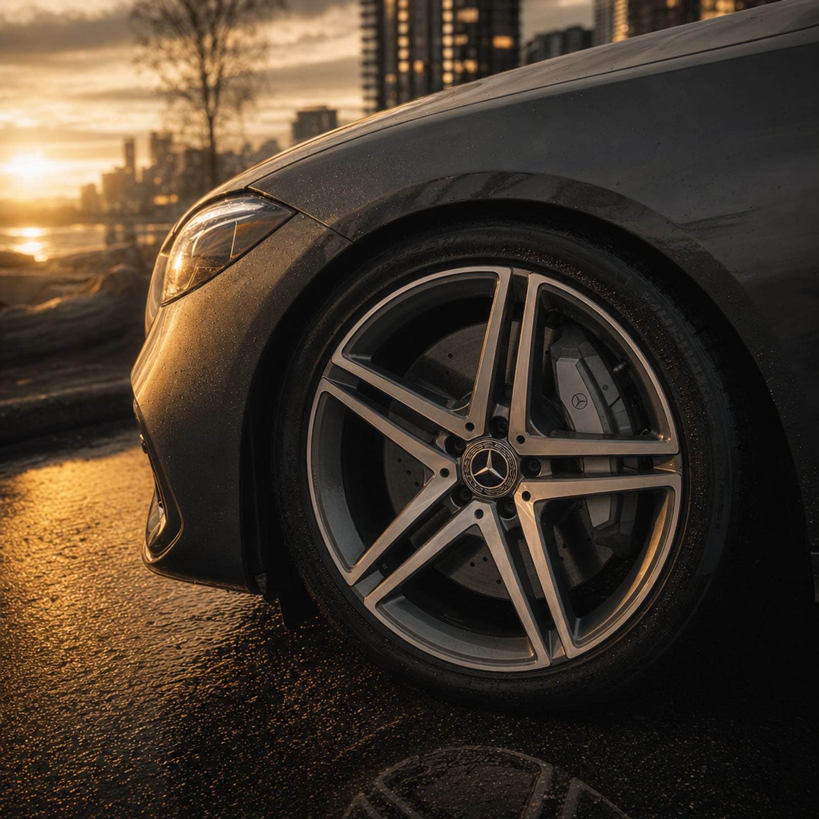 Grey 2024 Mercedes-Benz C-Class 细节 1 温哥华豪车租赁