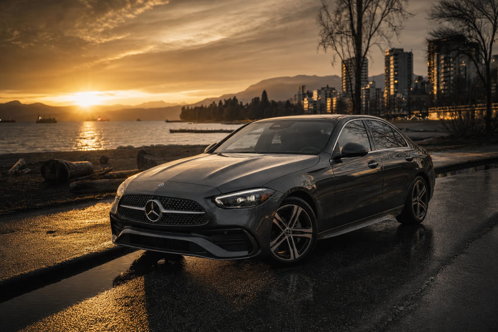 Grey 2024 Mercedes-Benz C-Class 外观 1 温哥华豪车租赁