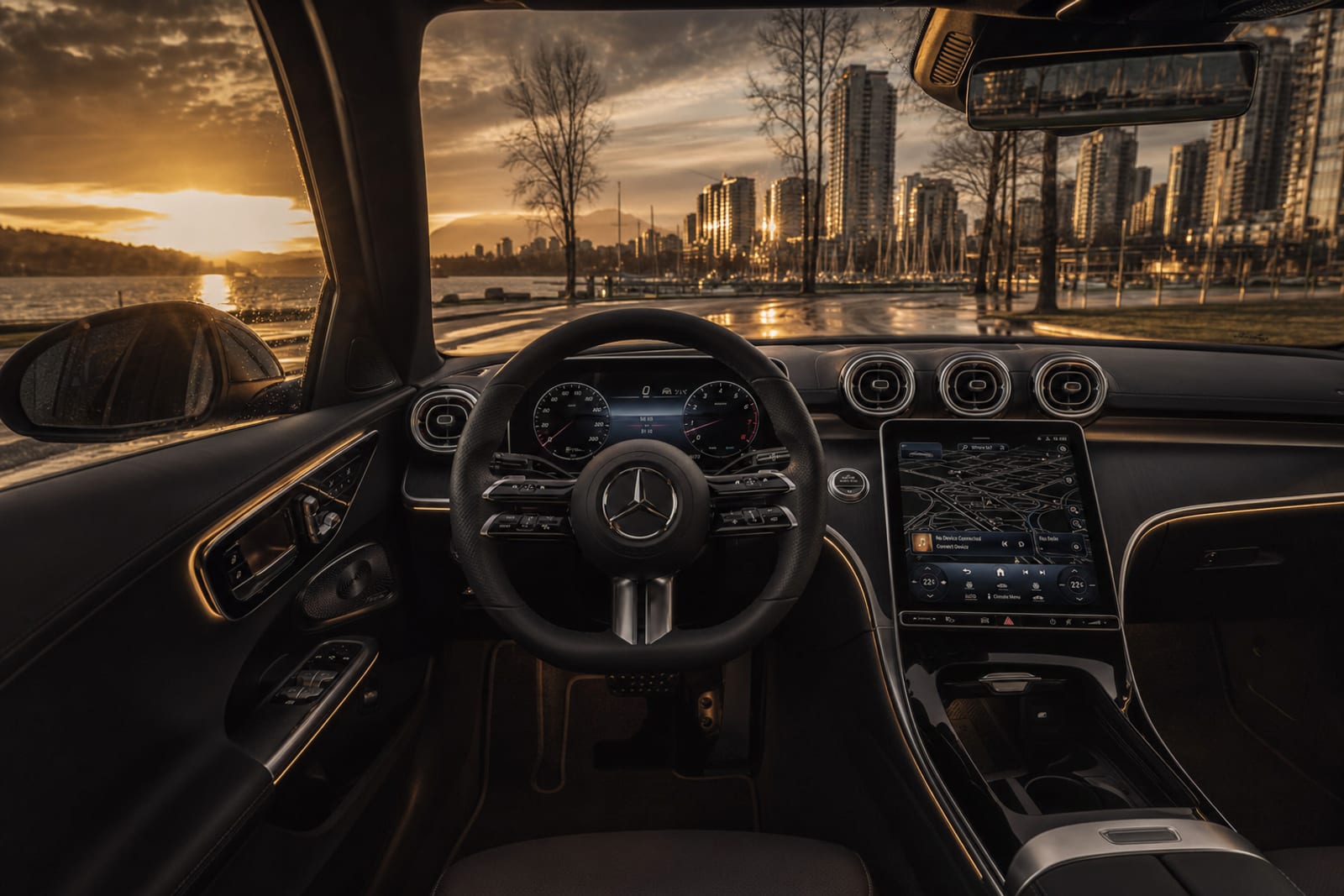 Grey 2024 Mercedes-Benz C-Class 内饰 1 温哥华豪车租赁