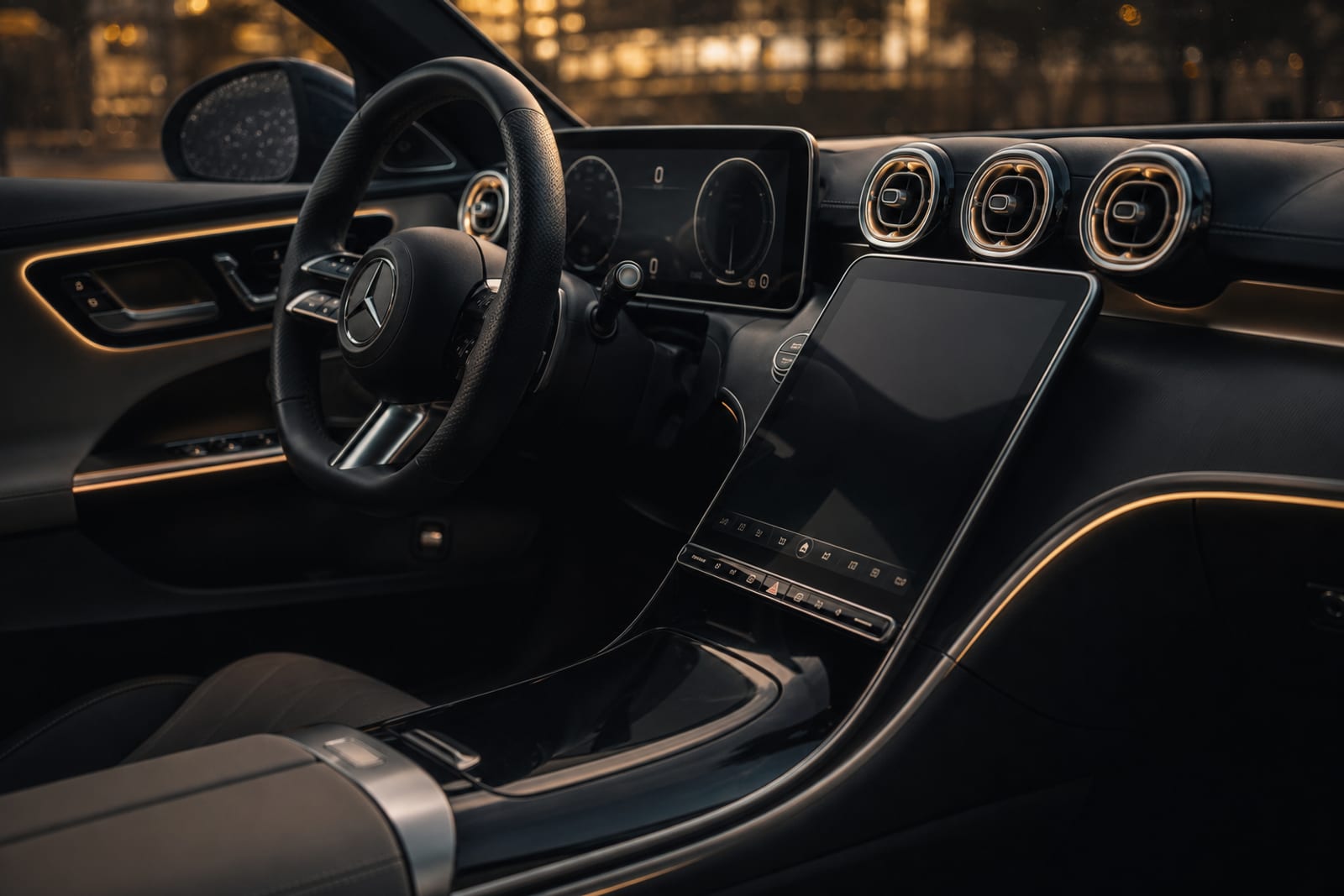 Grey 2024 Mercedes-Benz C-Class 内饰 2 温哥华豪车租赁