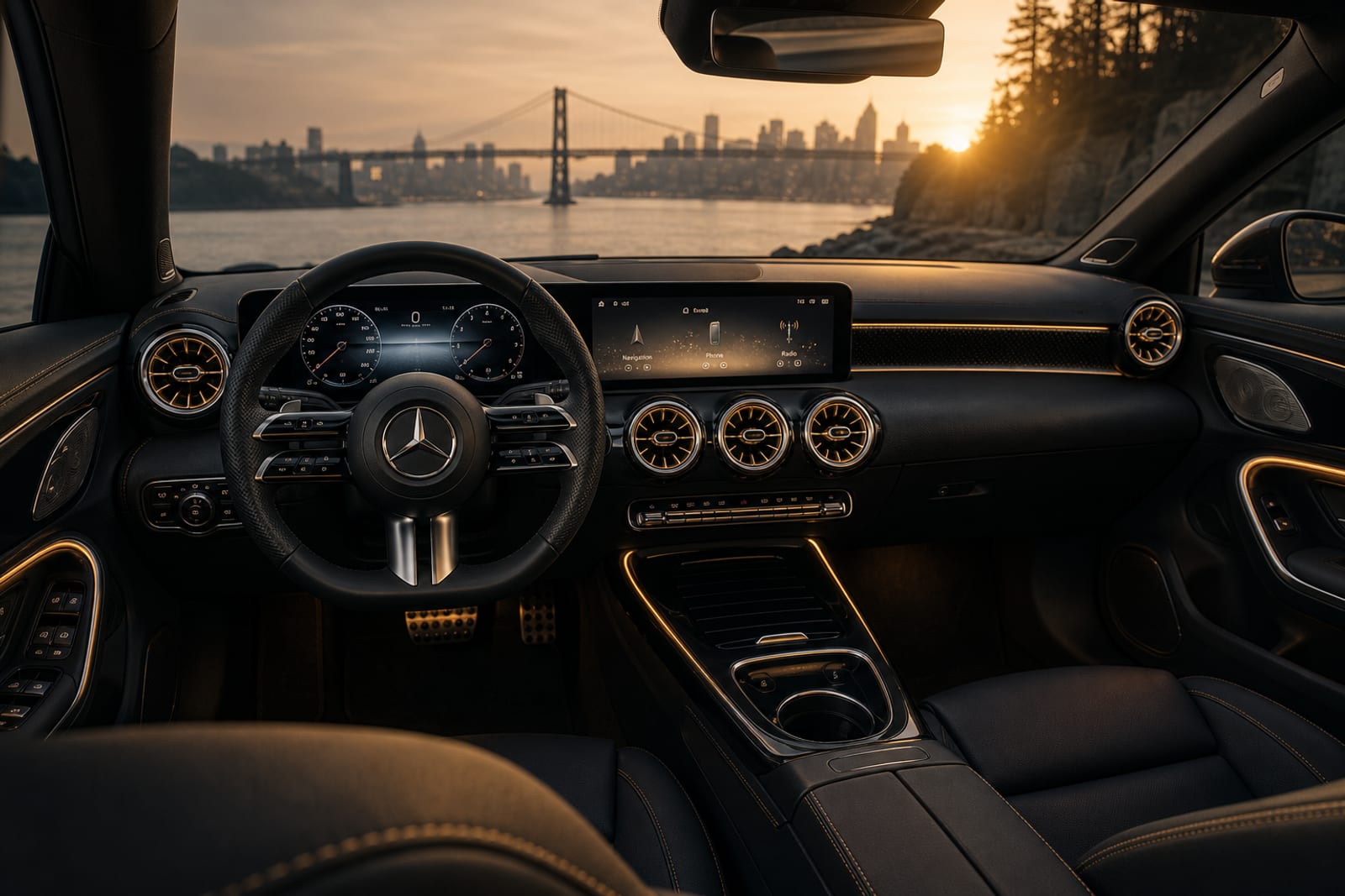 Black 2024 Mercedes-Benz CLA 内饰 1 温哥华豪车租赁