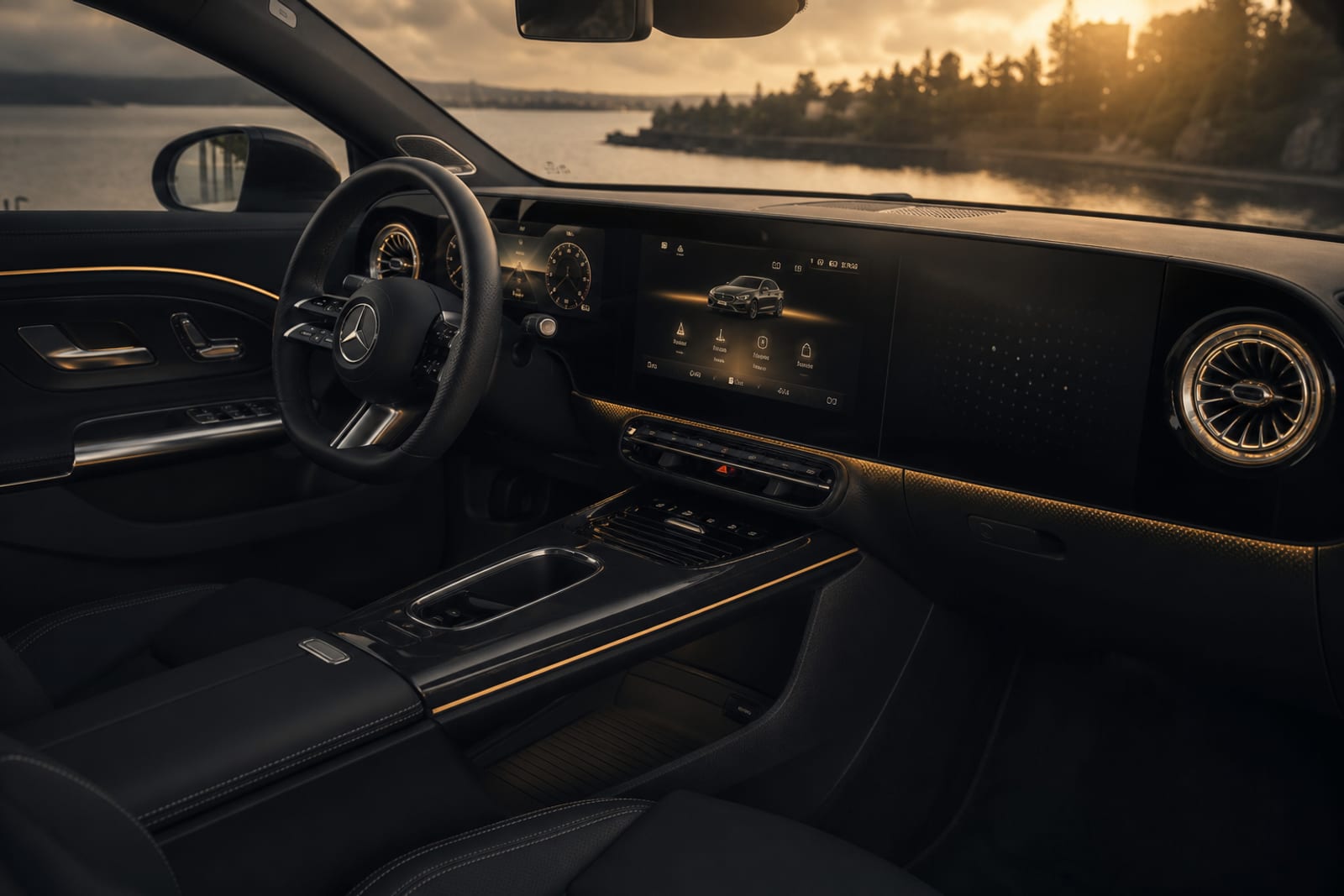 Black 2024 Mercedes-Benz CLA 内饰 2 温哥华豪车租赁