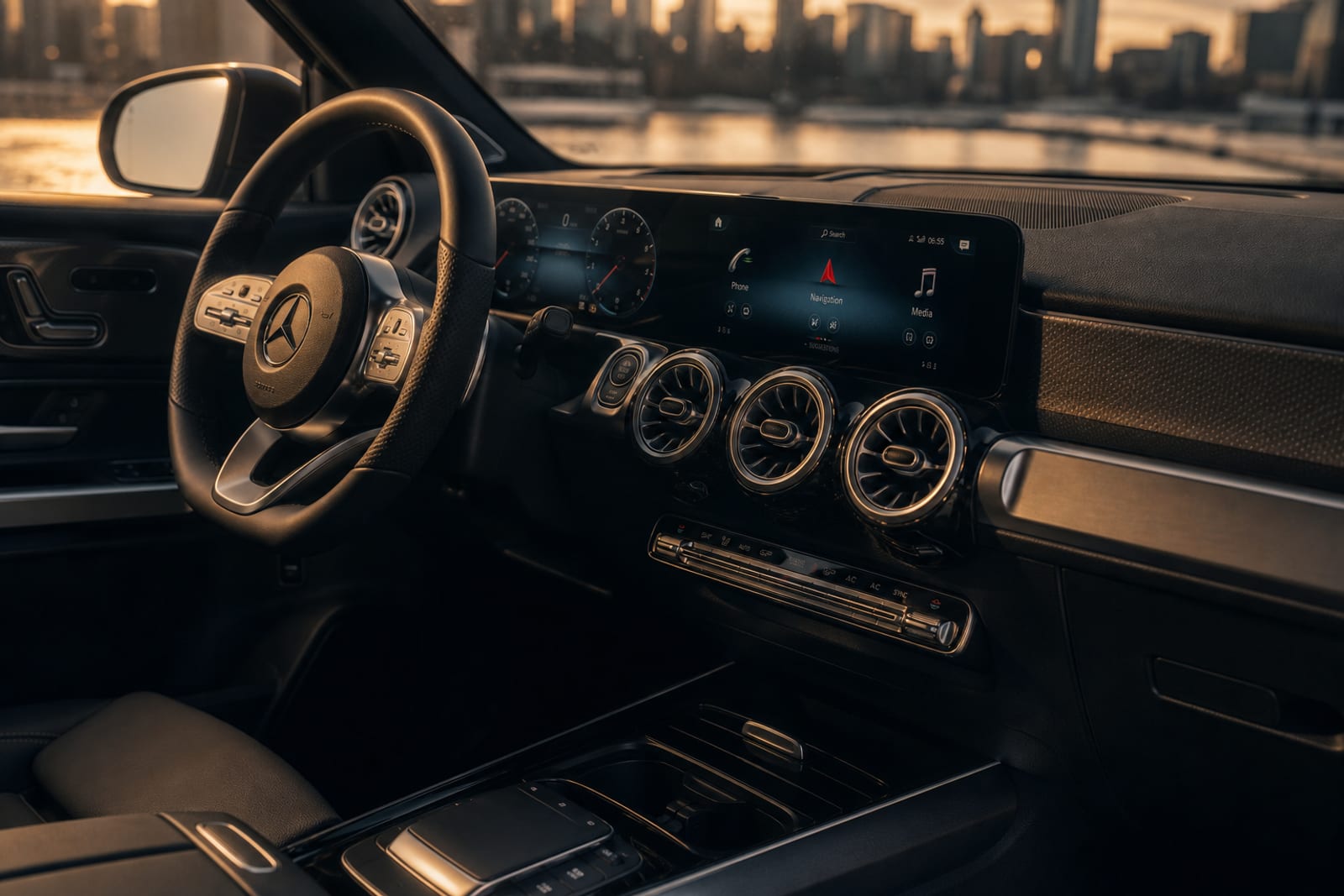 Silver 2024 Mercedes-Benz GLB 内饰 2 温哥华豪车租赁