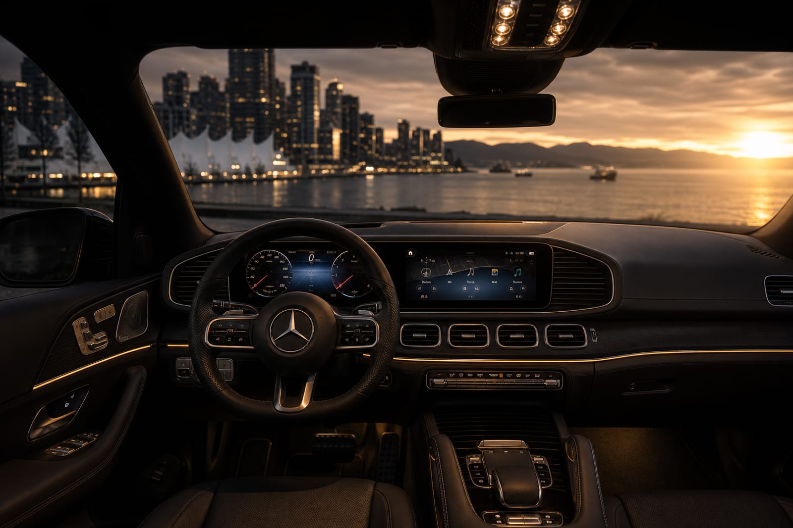 Black 2023 Mercedes-Benz GLE 内饰 1 温哥华豪车租赁