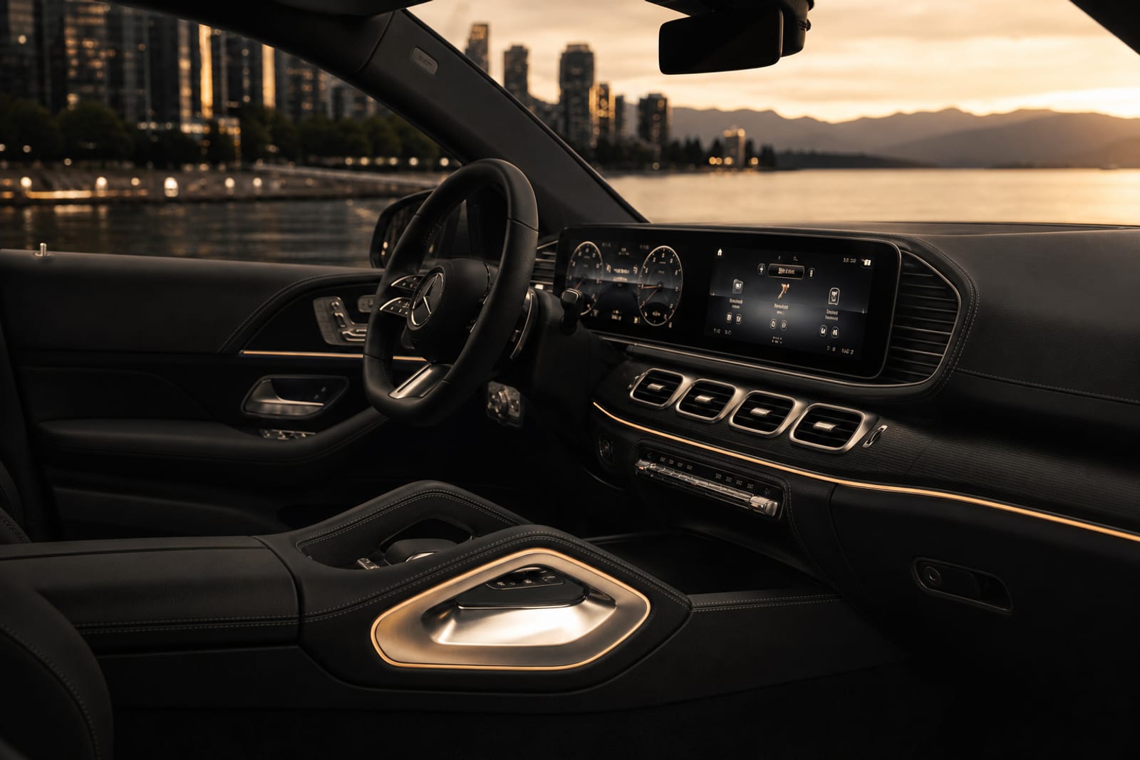Black 2023 Mercedes-Benz GLE 内饰 2 温哥华豪车租赁