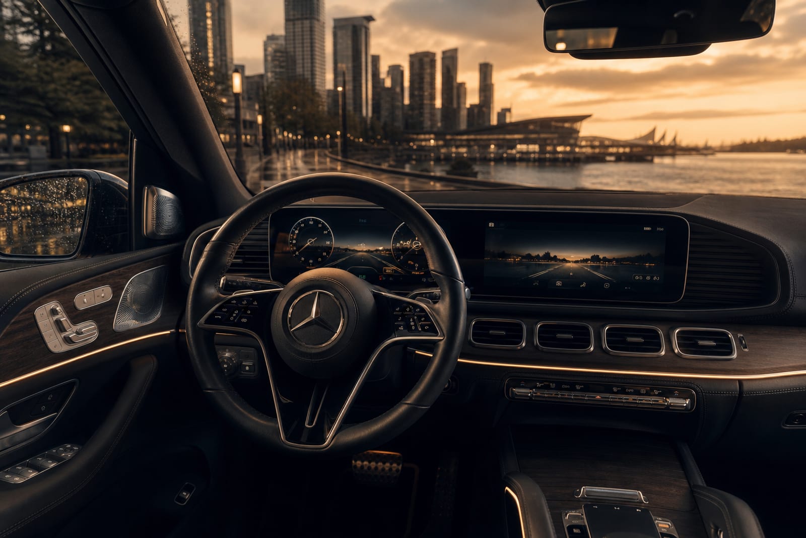 Black 2024 Mercedes-Benz GLS 内饰 1 温哥华豪车租赁