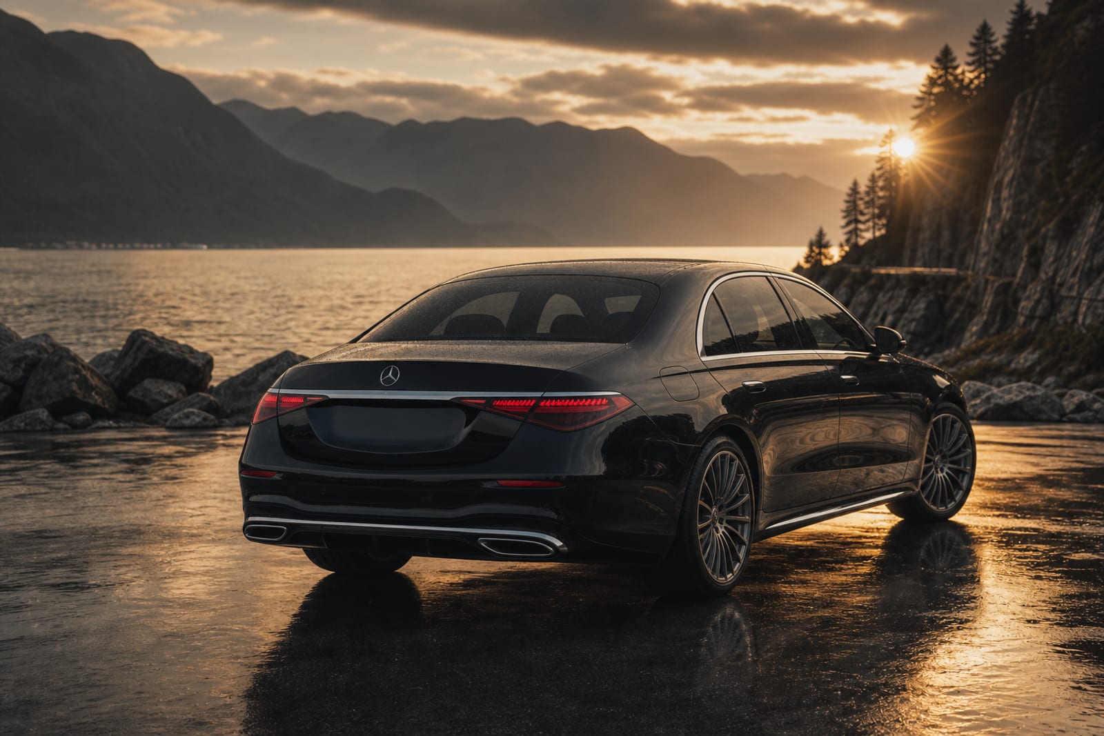 Black 2022 Mercedes-Benz S-Class 外观 2 温哥华豪车租赁