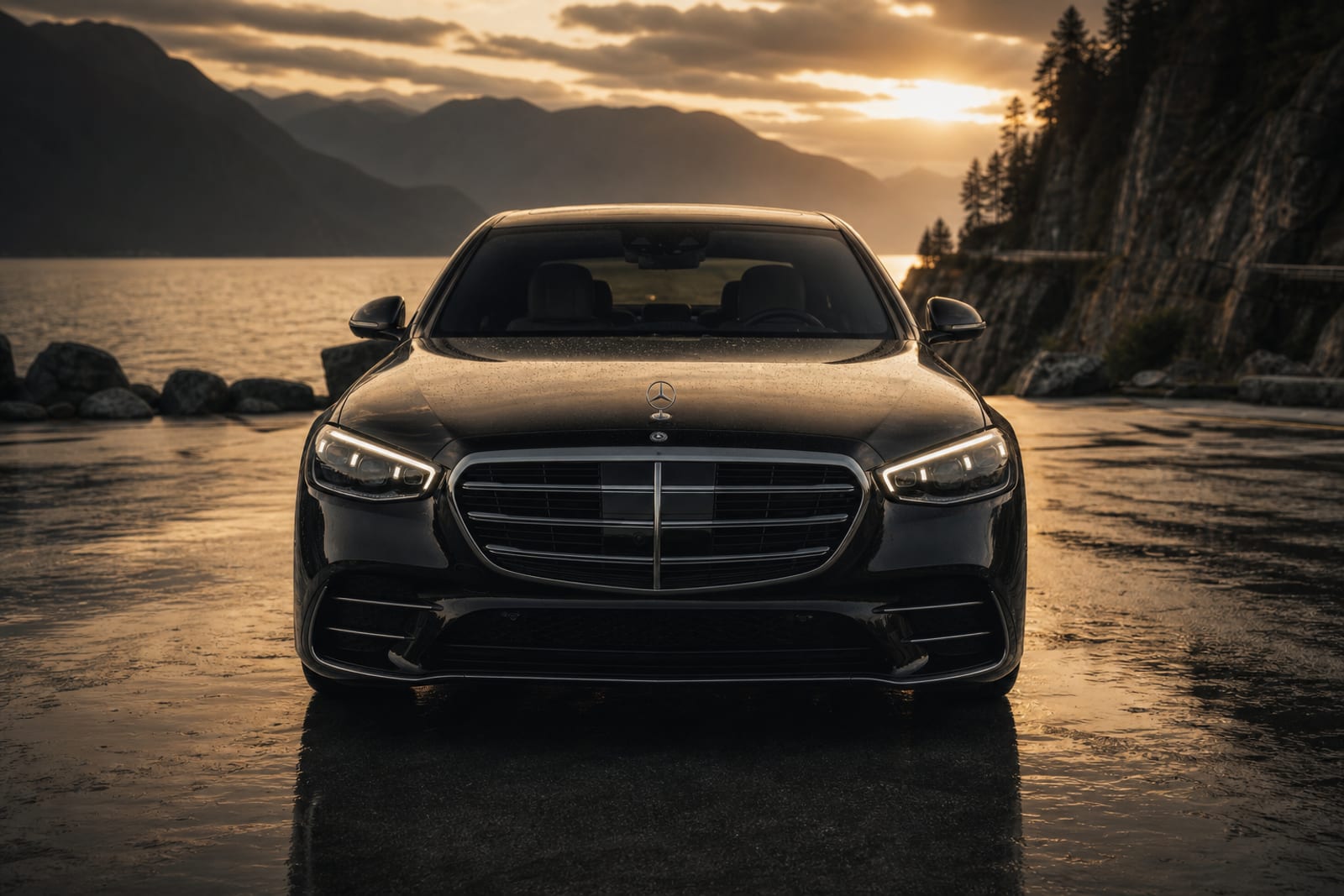 Black 2022 Mercedes-Benz S-Class 外观 4 温哥华豪车租赁