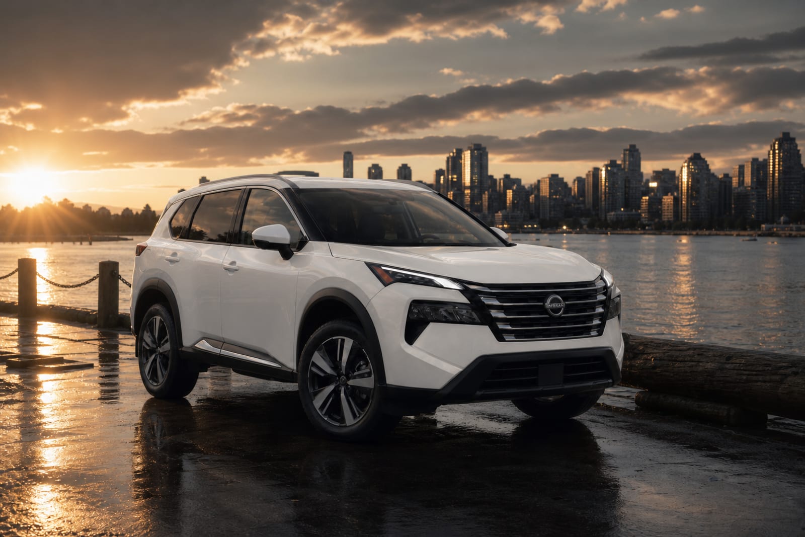 White 2024 Nissan Rogue 外观 1 温哥华豪车租赁