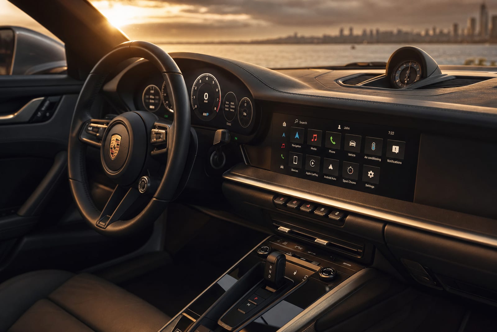 Silver 2024 Porsche 911 Carrera 内饰 2 温哥华豪车租赁