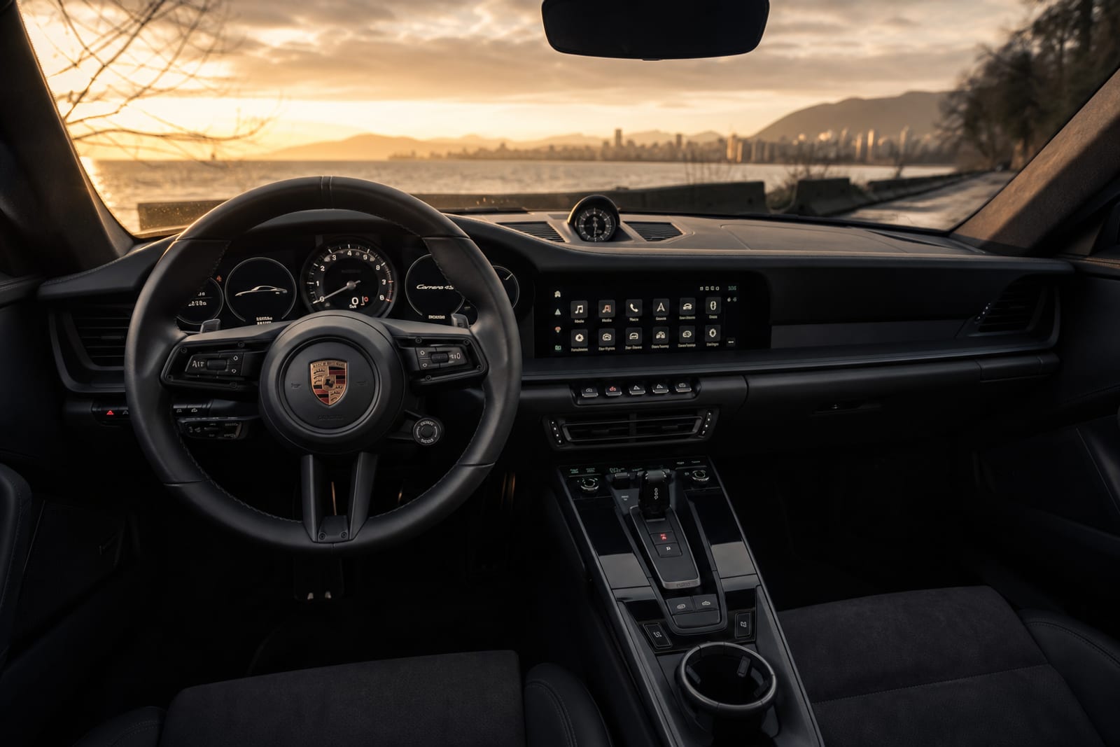 Grey 2021 Porsche 911 Carrera 4S 内饰 1 温哥华豪车租赁