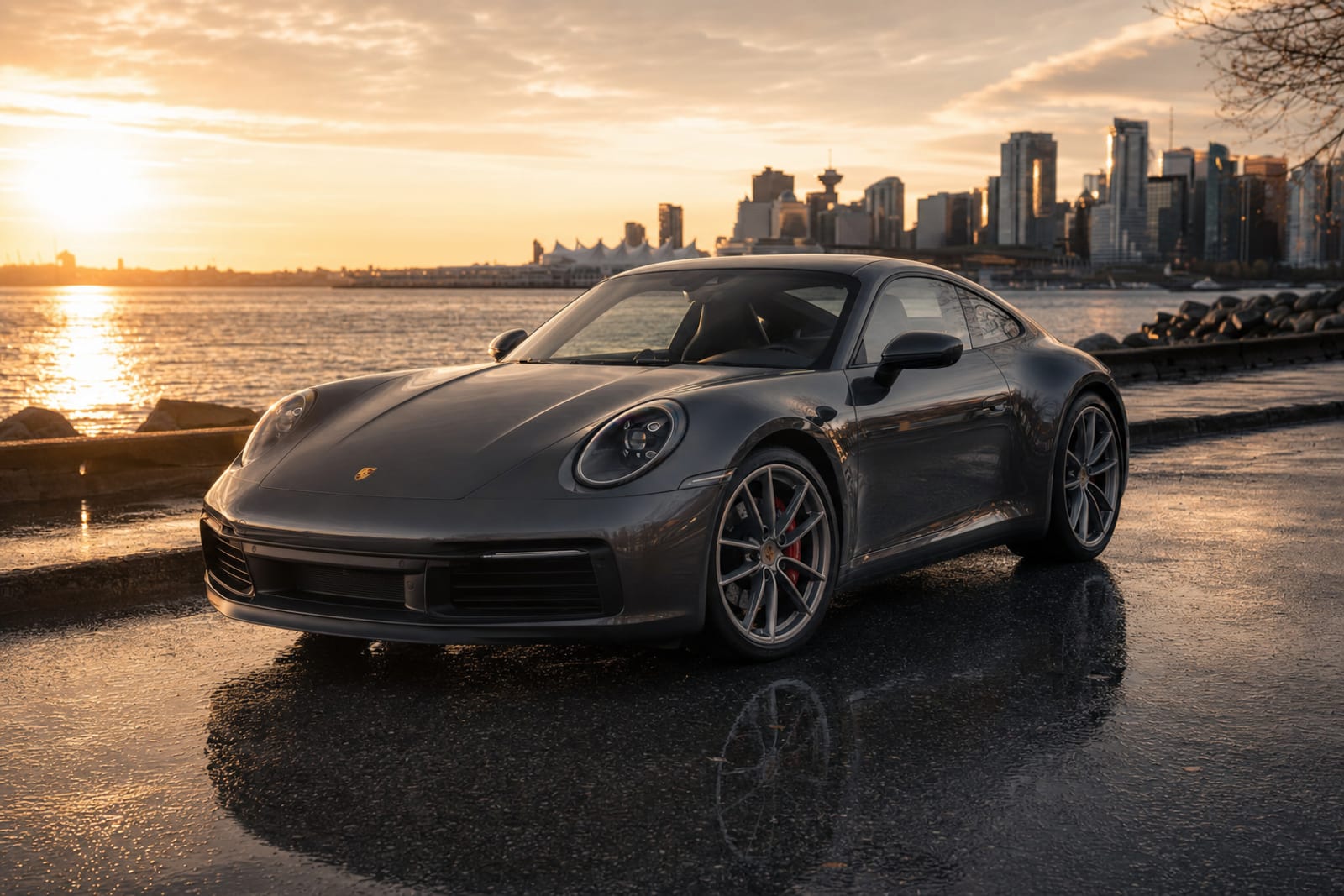 Grey 2021 Porsche 911 Carrera 4S 生活方式 温哥华豪车租赁