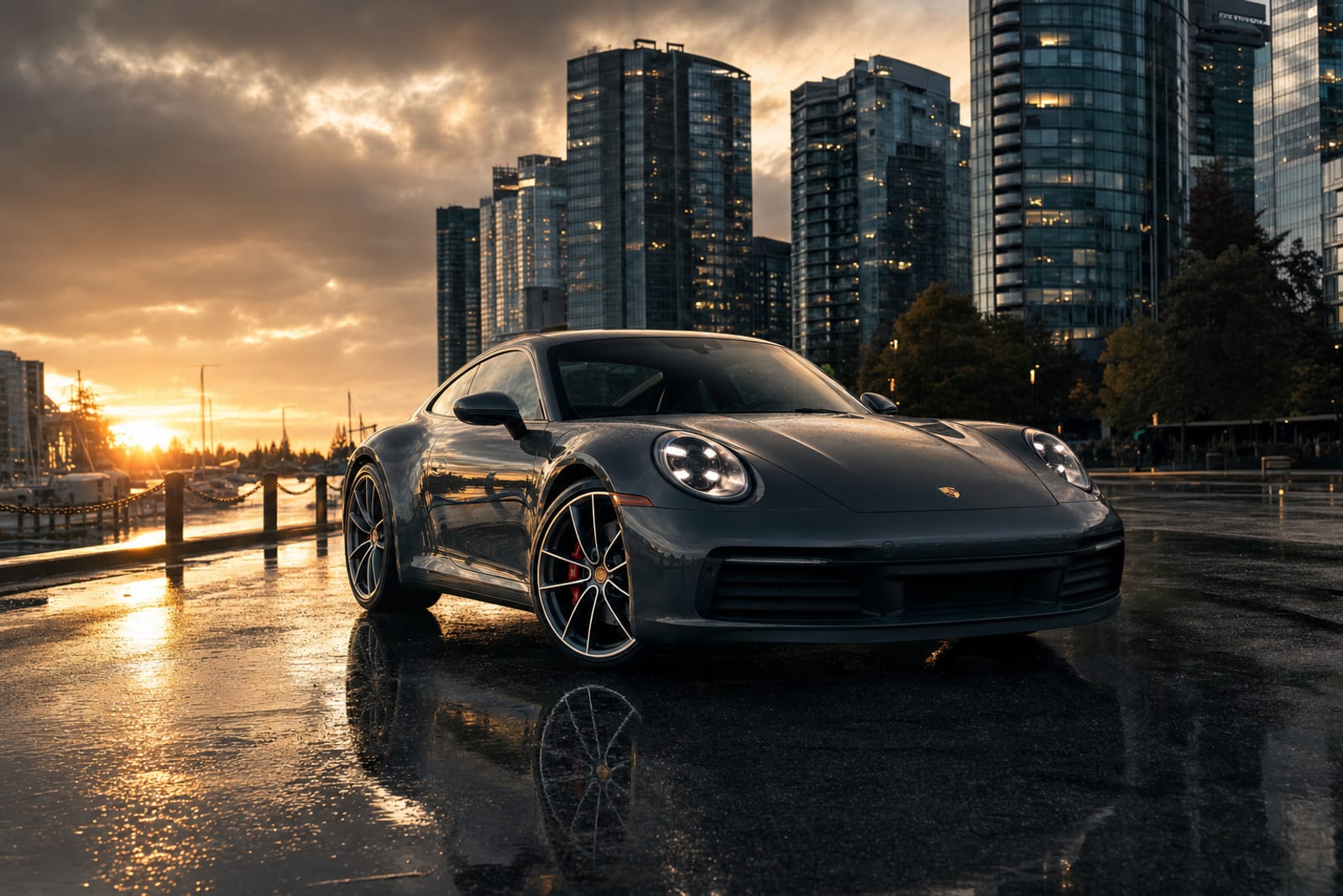 Grey 2022 Porsche 911 Carrera S 外观 1 温哥华豪车租赁