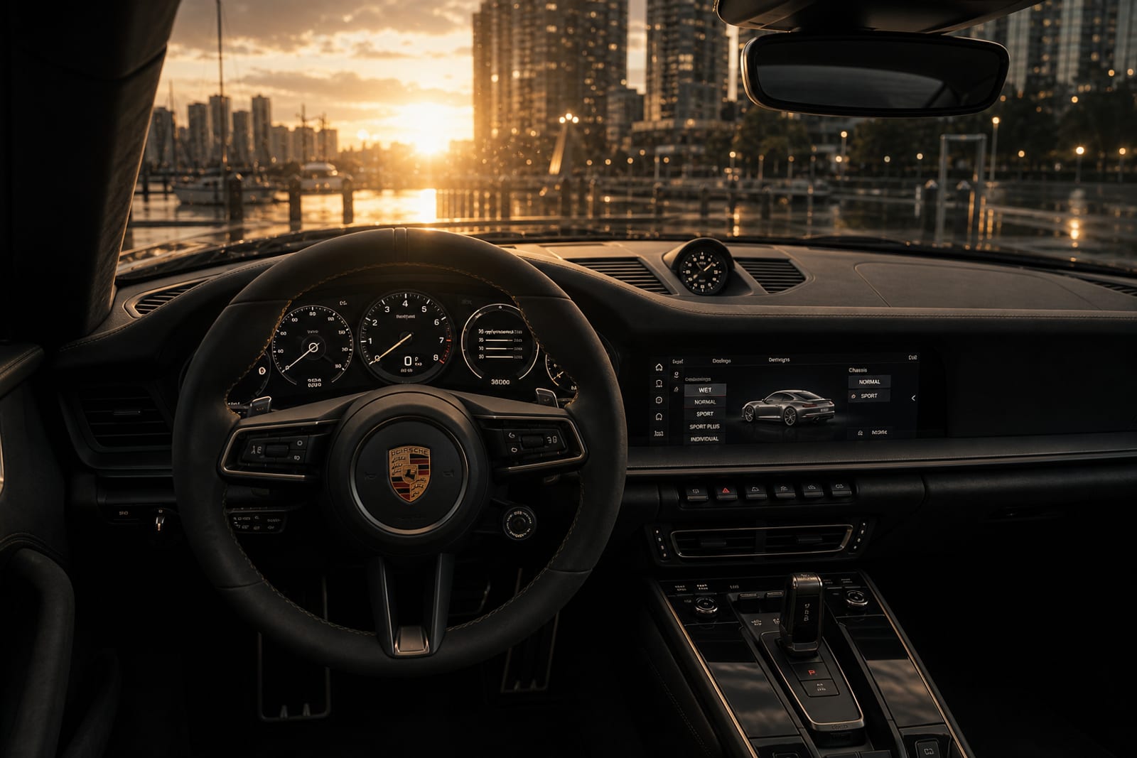 Grey 2022 Porsche 911 Carrera S 内饰 1 温哥华豪车租赁