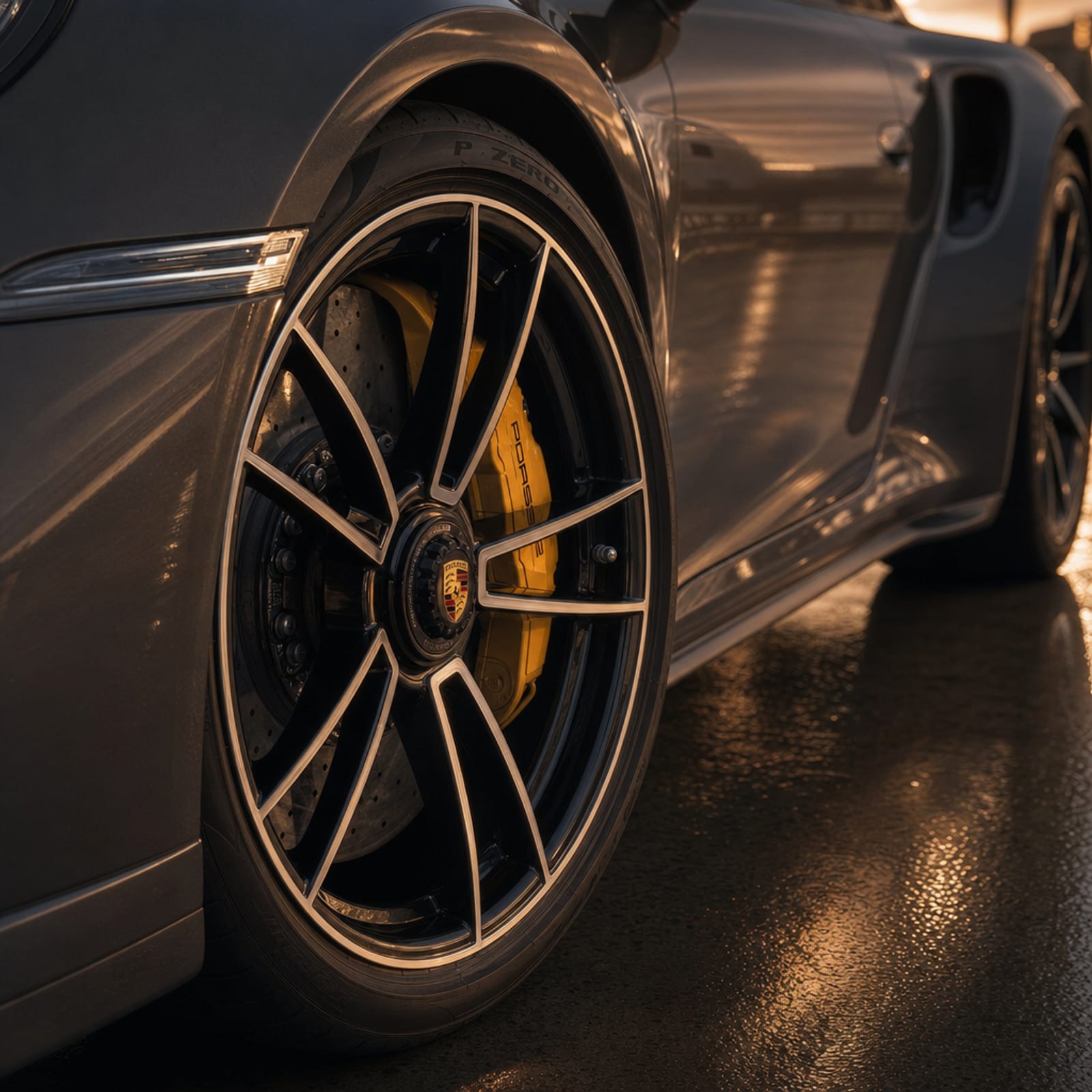 GT Silver Metallic Porsche 911 Turbo S 细节 1 温哥华豪车租赁