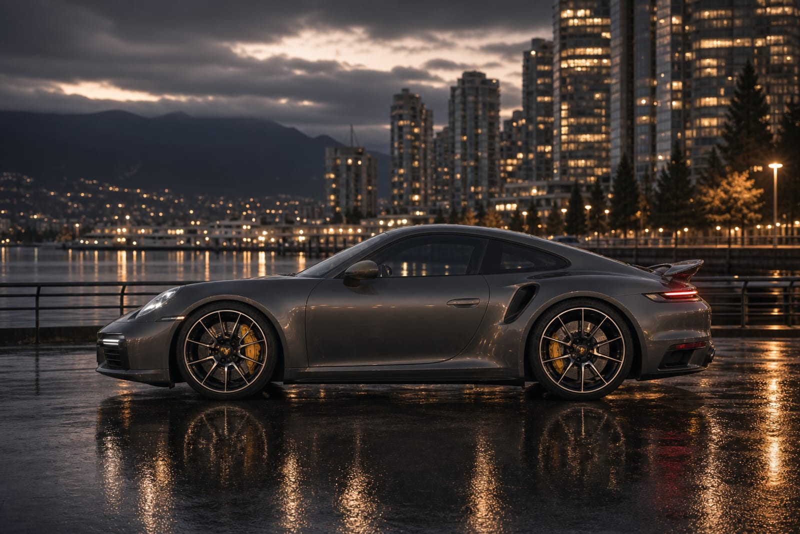 GT Silver Metallic Porsche 911 Turbo S 外观 3 温哥华豪车租赁