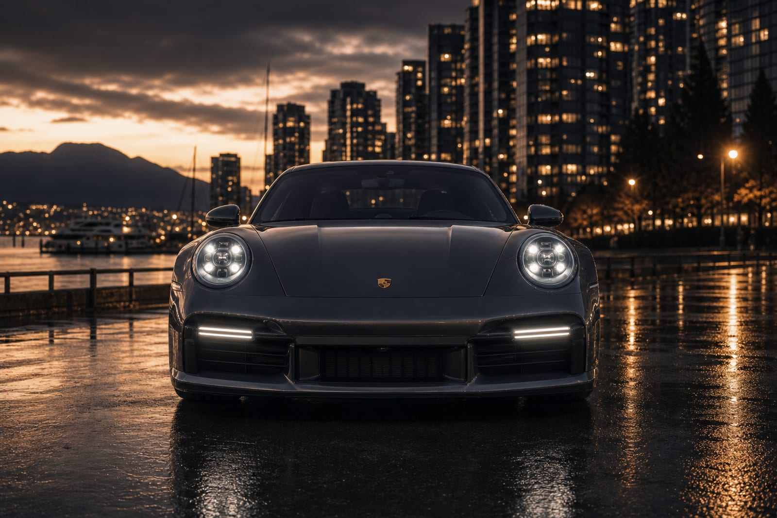 GT Silver Metallic Porsche 911 Turbo S 外观 4 温哥华豪车租赁