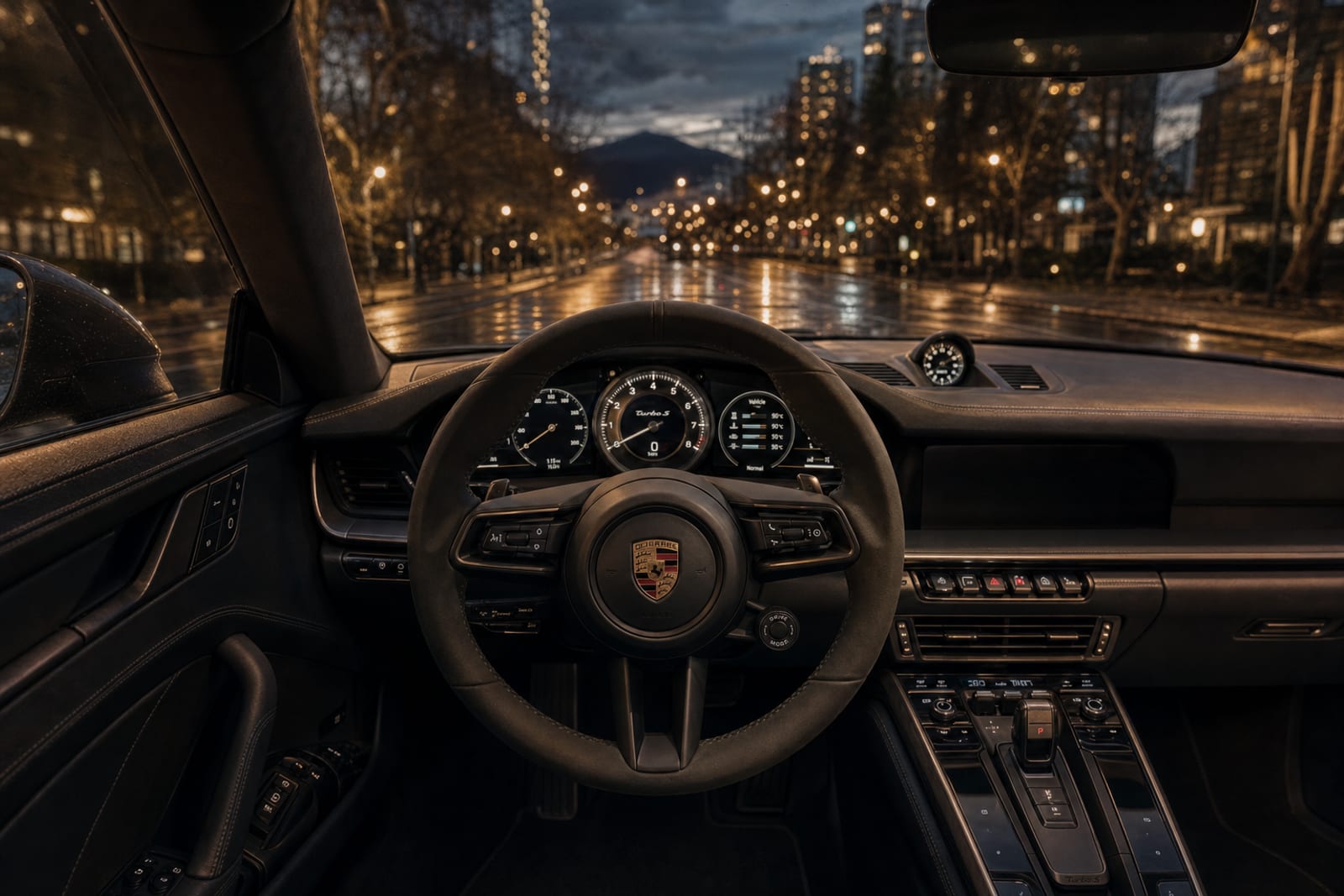 GT Silver Metallic Porsche 911 Turbo S 内饰 1 温哥华豪车租赁