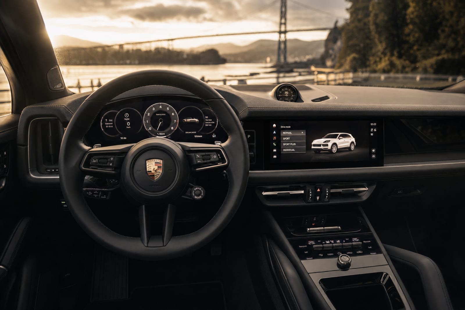 White 2024 Porsche Cayenne 内饰 1 温哥华豪车租赁