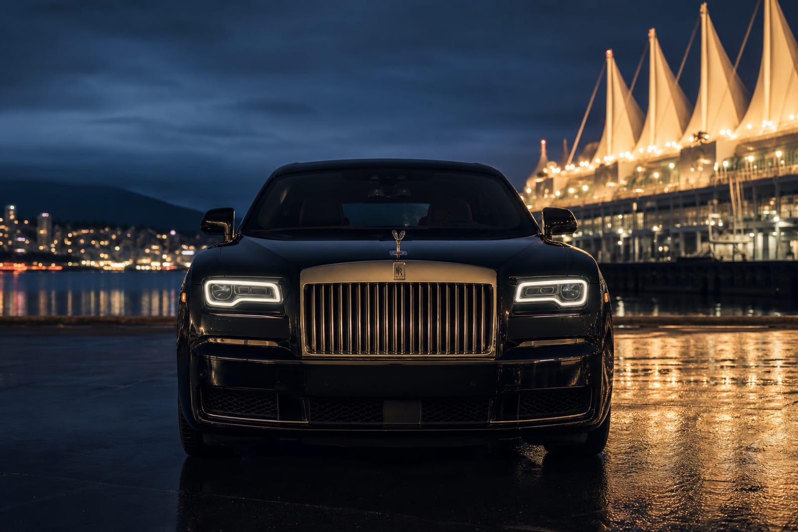 Black Rolls-Royce Ghost 外观 4 温哥华豪车租赁