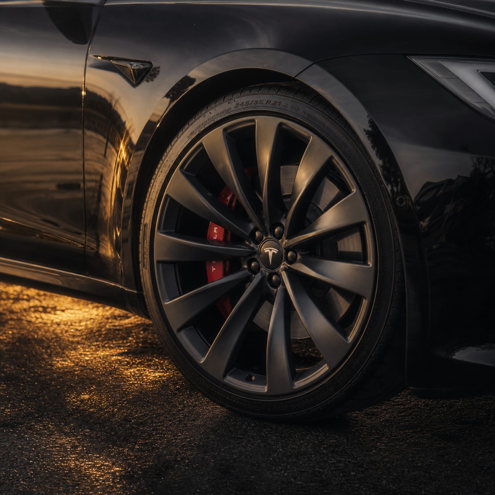 Solid Black Tesla Model S 细节 1 温哥华豪车租赁