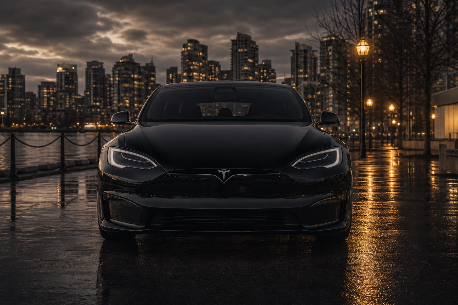 Solid Black Tesla Model S 外观 4 温哥华豪车租赁