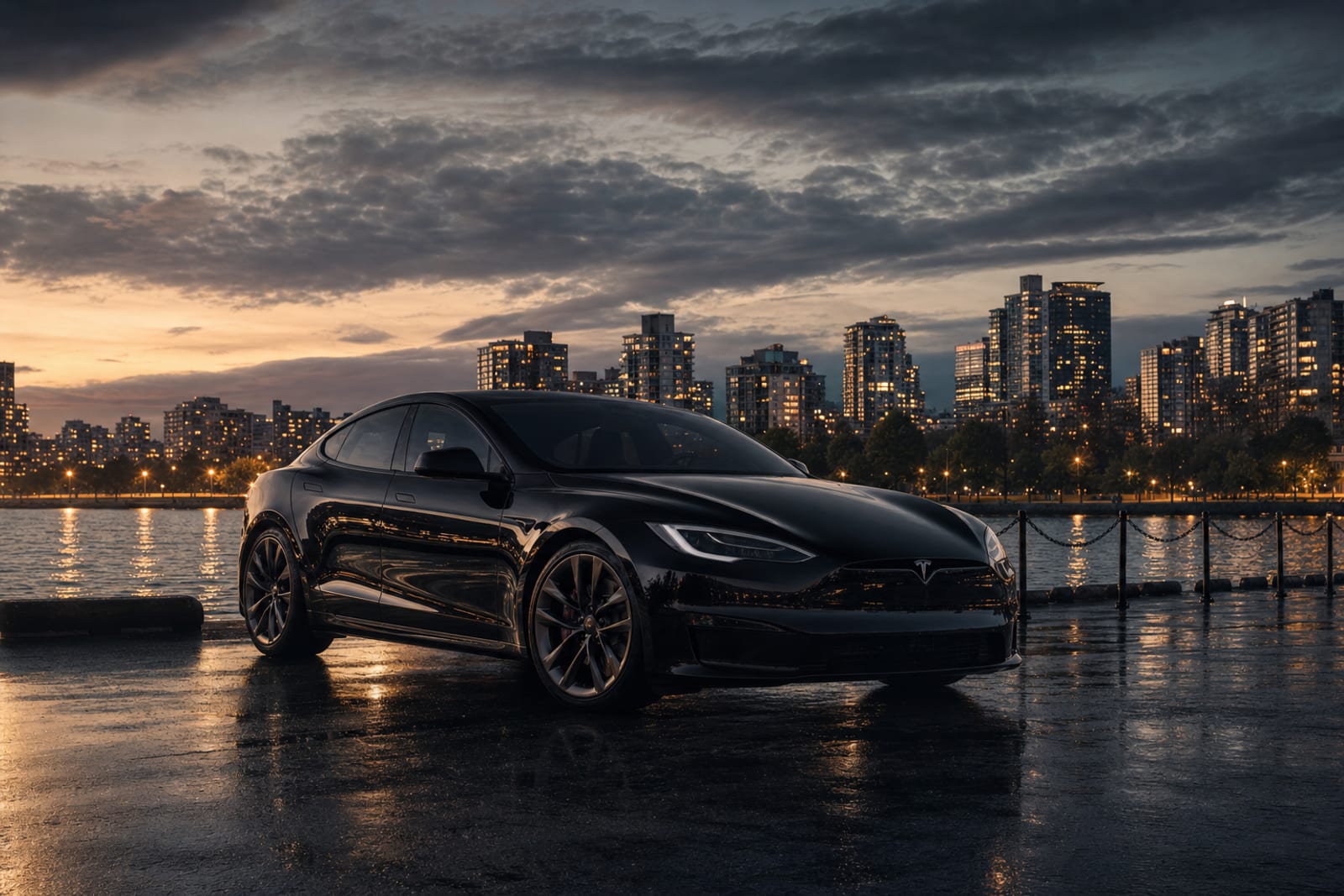 Solid Black Tesla Model S 生活方式 温哥华豪车租赁