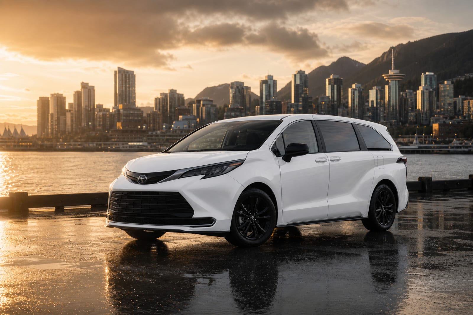 White 2024 Toyota Sienna 生活方式 温哥华豪车租赁